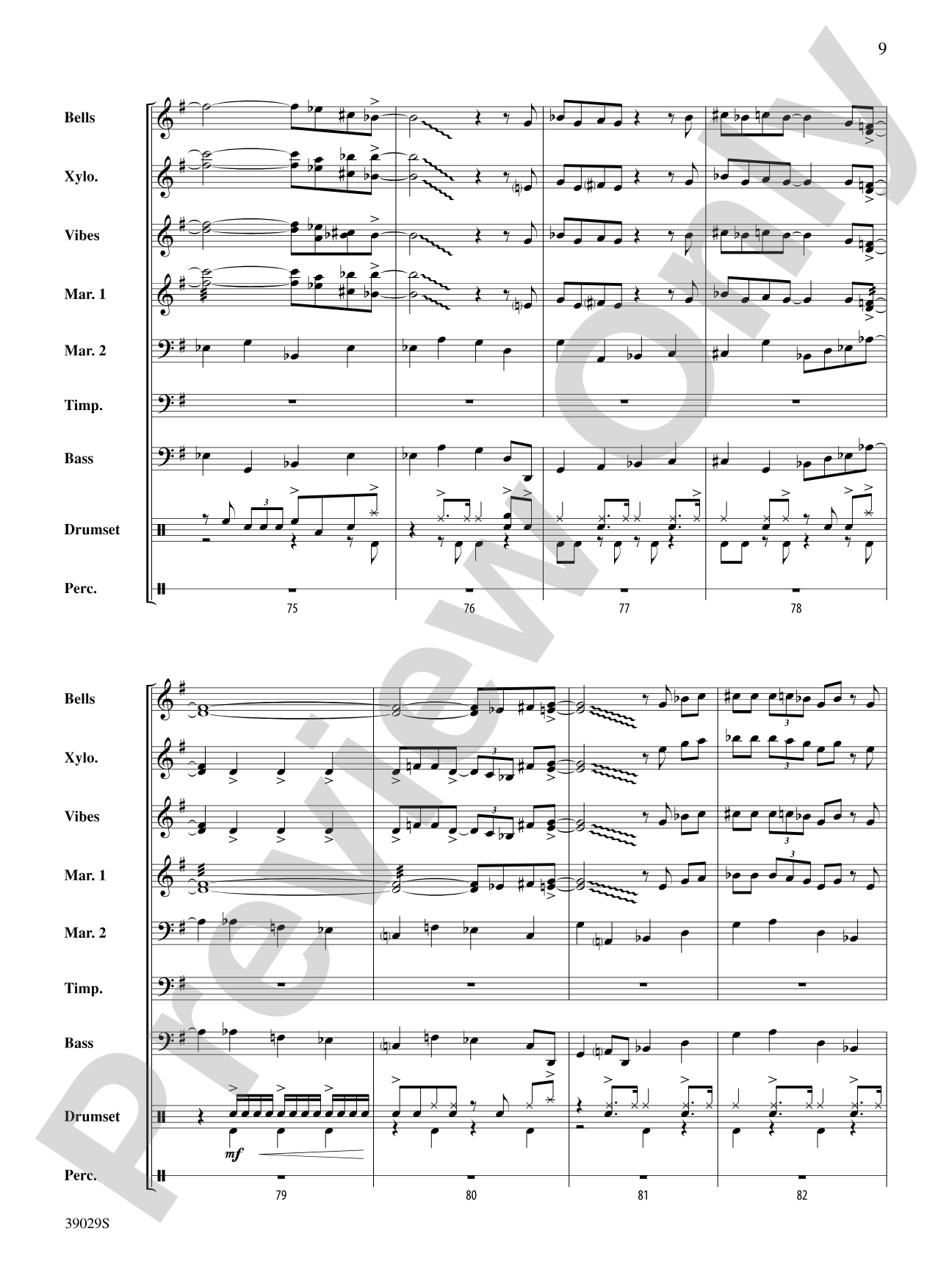 The Pink Panther Medley (Inspector Clouseau and The Pink Panther Theme): Percussion Ensemble Score & Parts