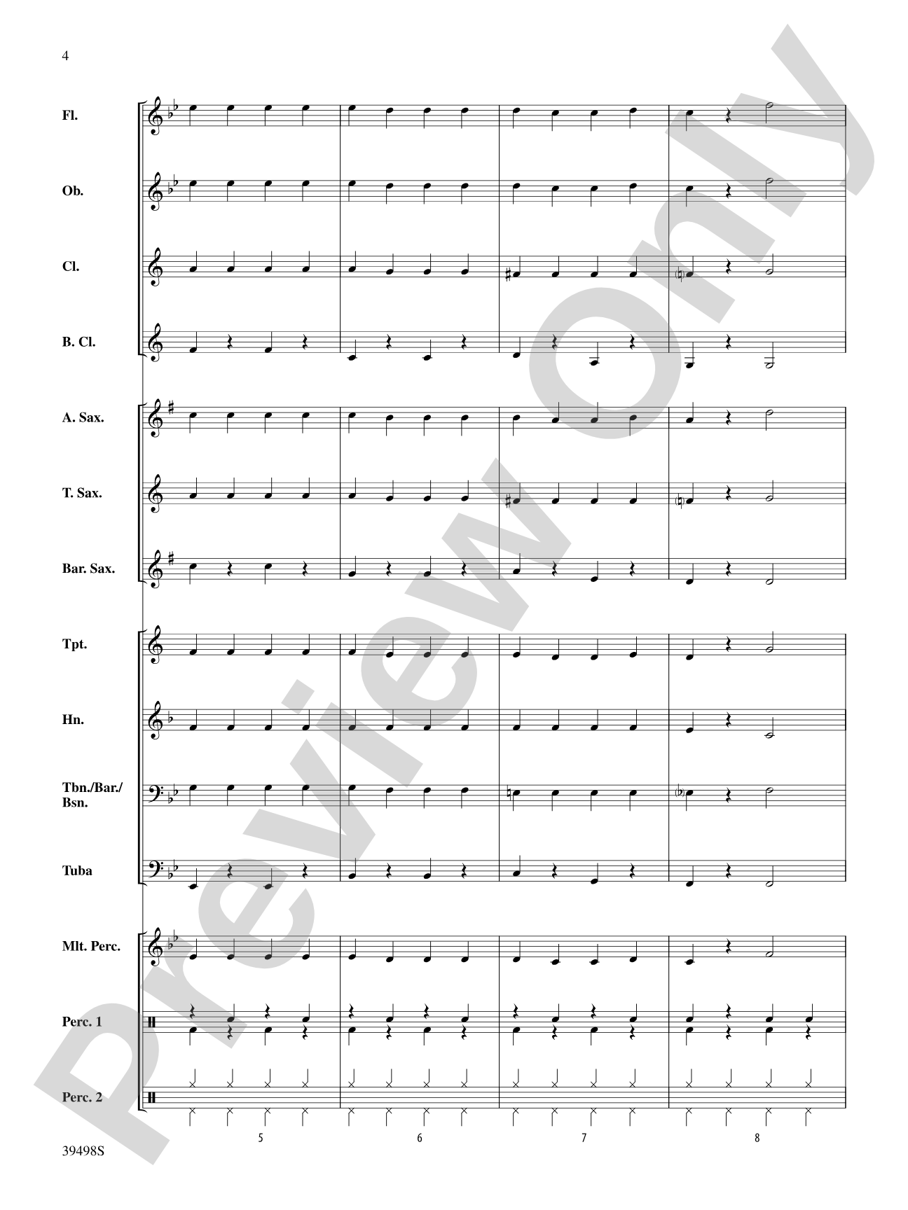 Jingle Bells: Concert Band Conductor Score & Parts