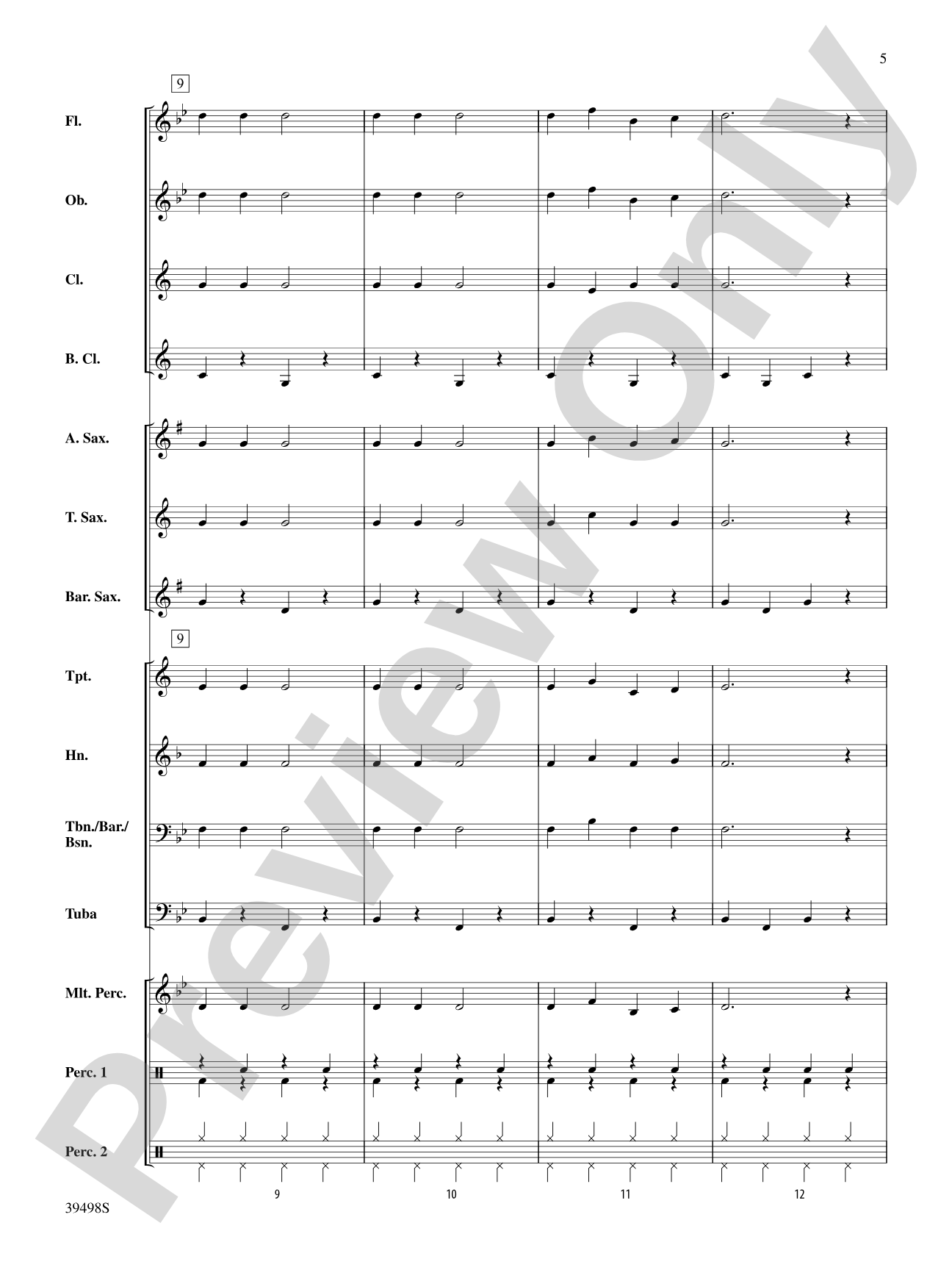 Jingle Bells: Concert Band Conductor Score & Parts