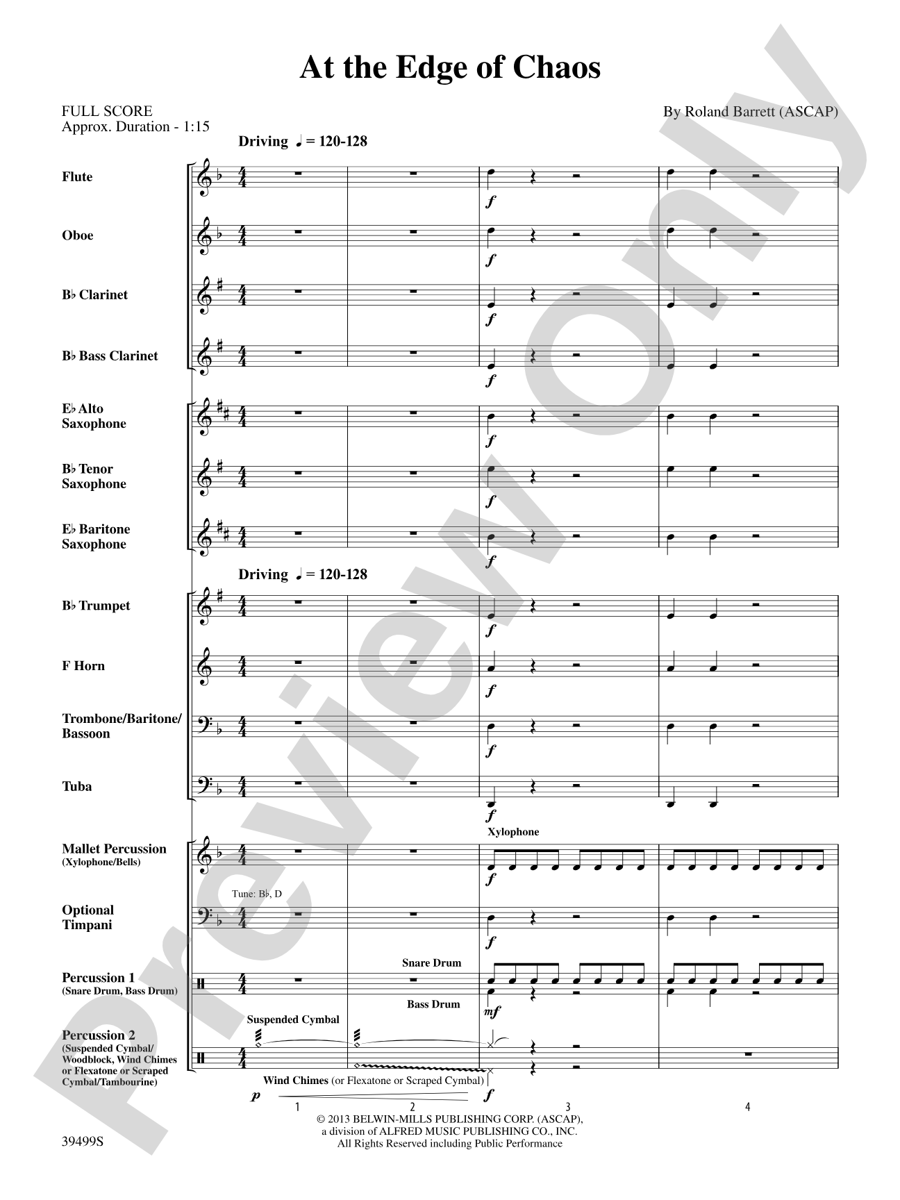 At the Edge of Chaos: Concert Band Conductor Score & Parts