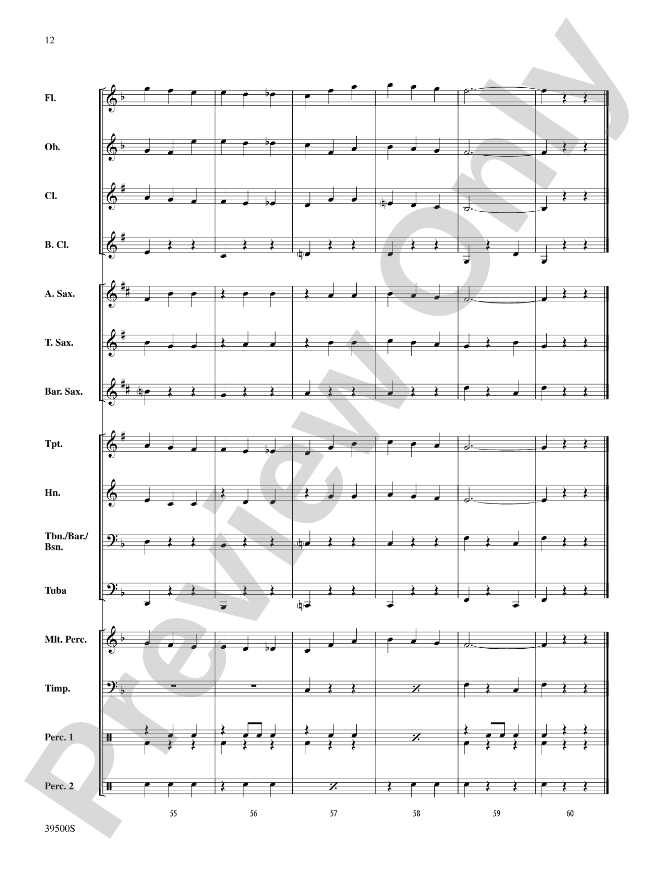The Beautiful Galatea (from the Overture to La belle Galathée): Concert Band Conductor Score & Parts