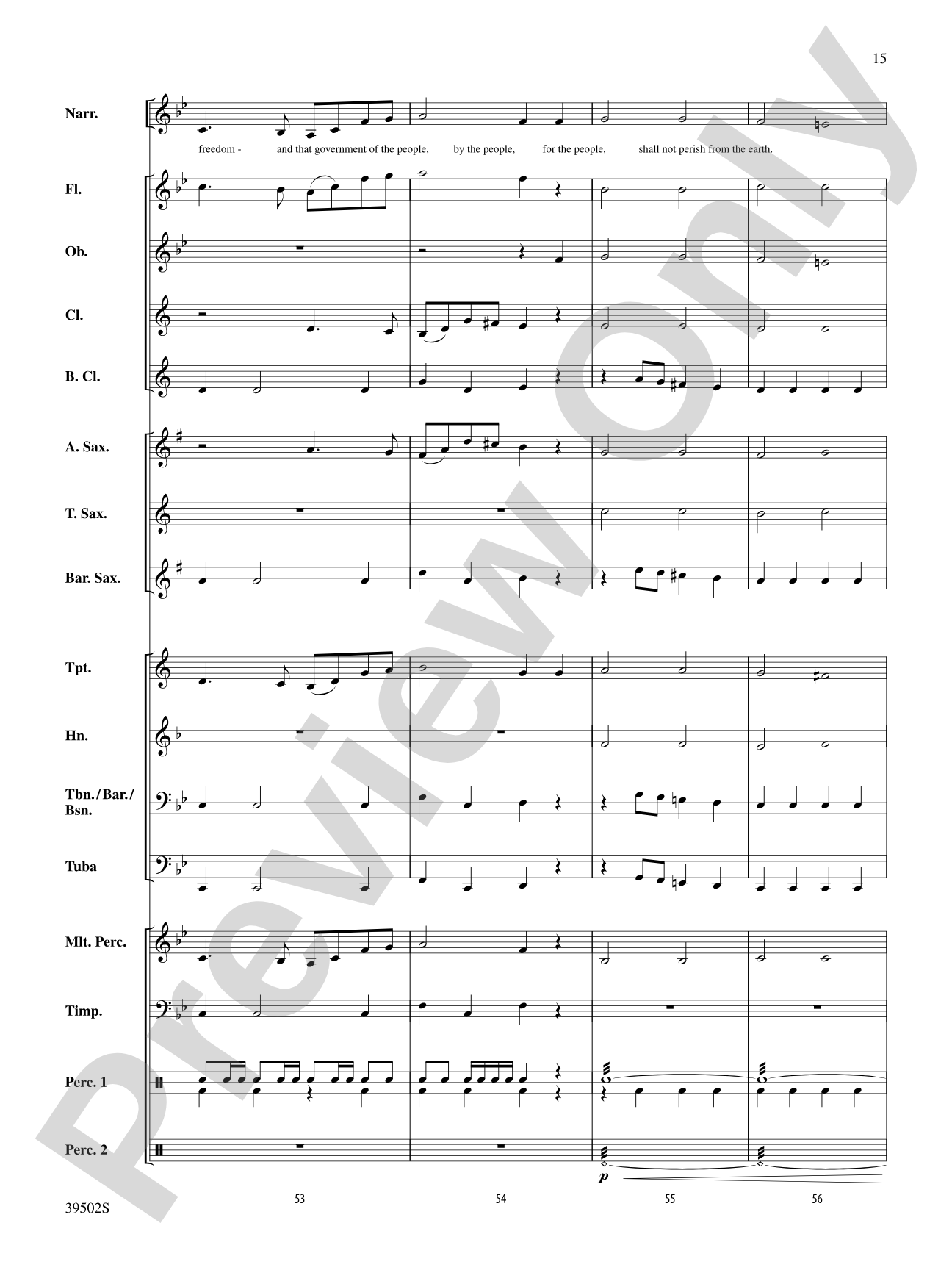 The Gettysburg Address: Concert Band Conductor Score & Parts
