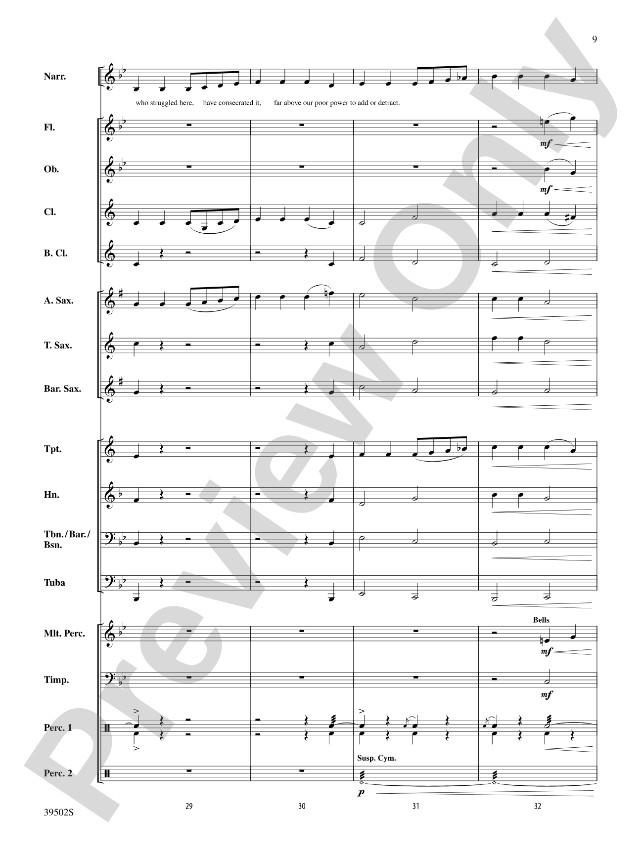 The Gettysburg Address: Concert Band Conductor Score & Parts
