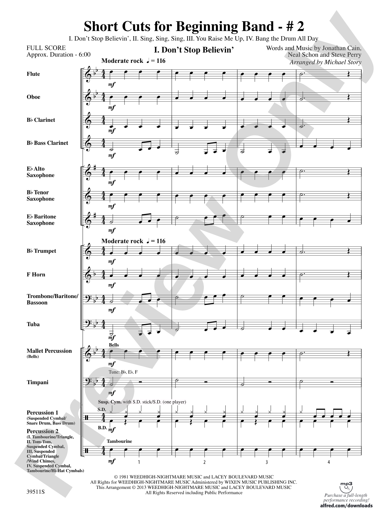 Short Cuts for Beginning Band -- #2: Concert Band Conductor Score & Parts