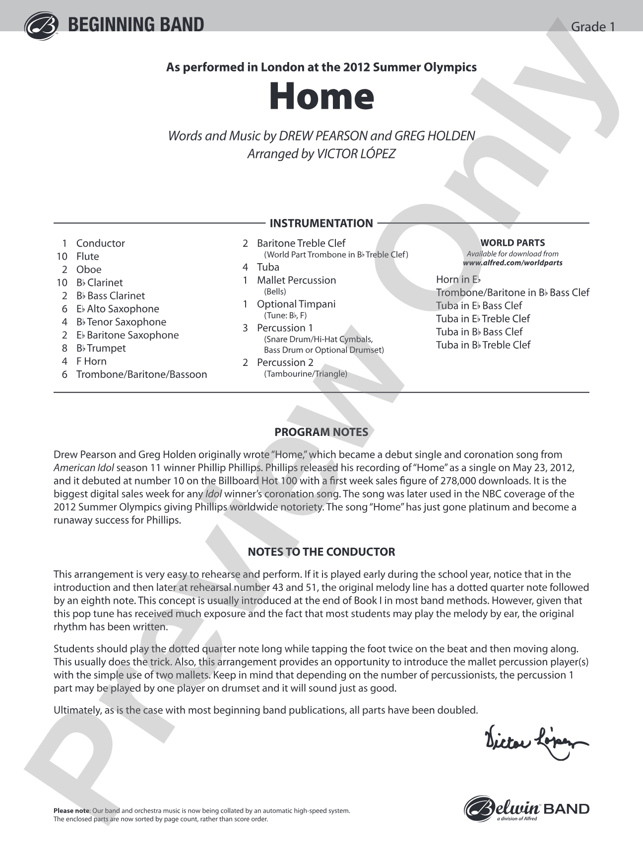 Home: Concert Band Conductor Score & Parts