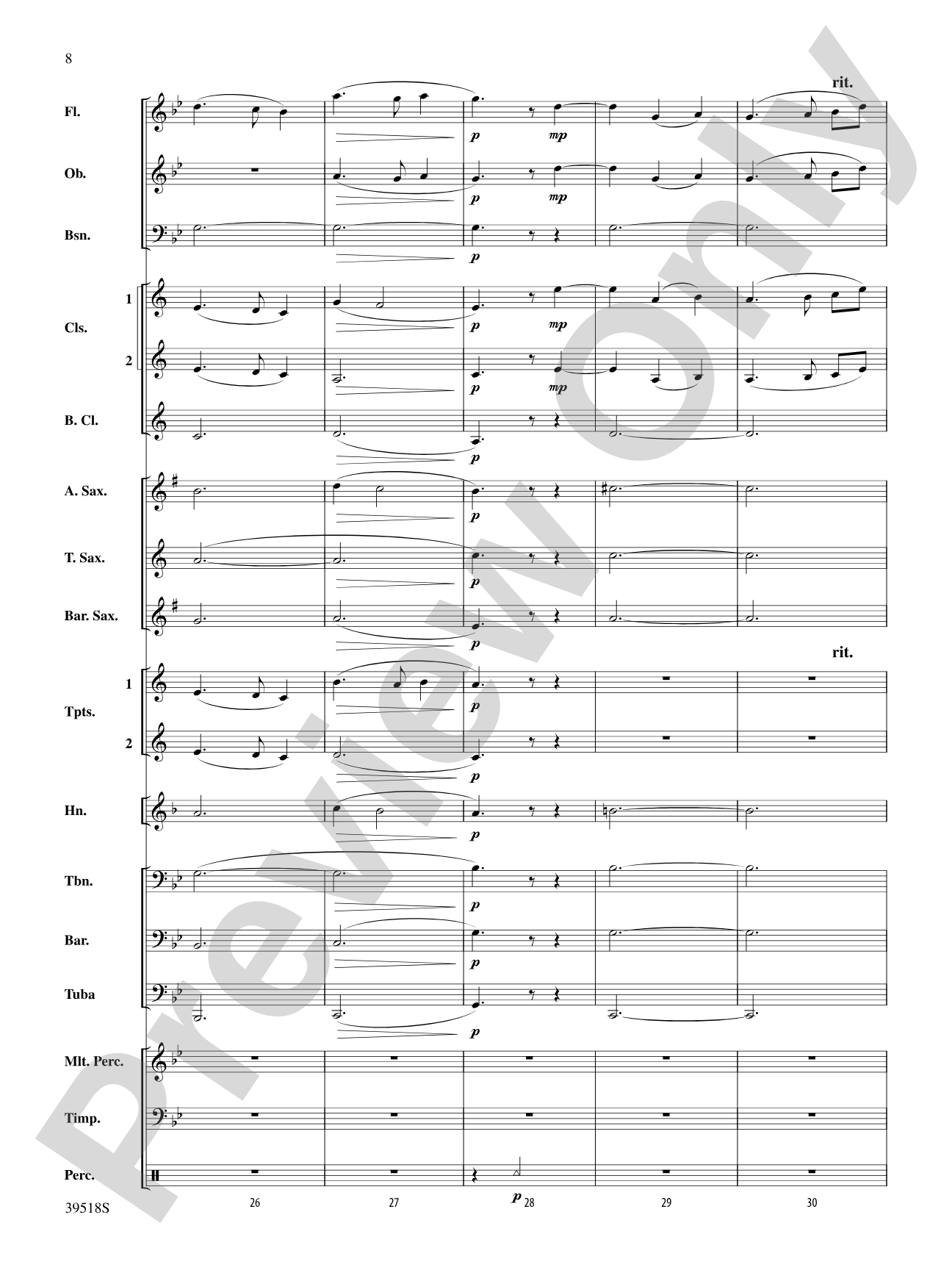Willow, Willow: Concert Band Conductor Score & Parts