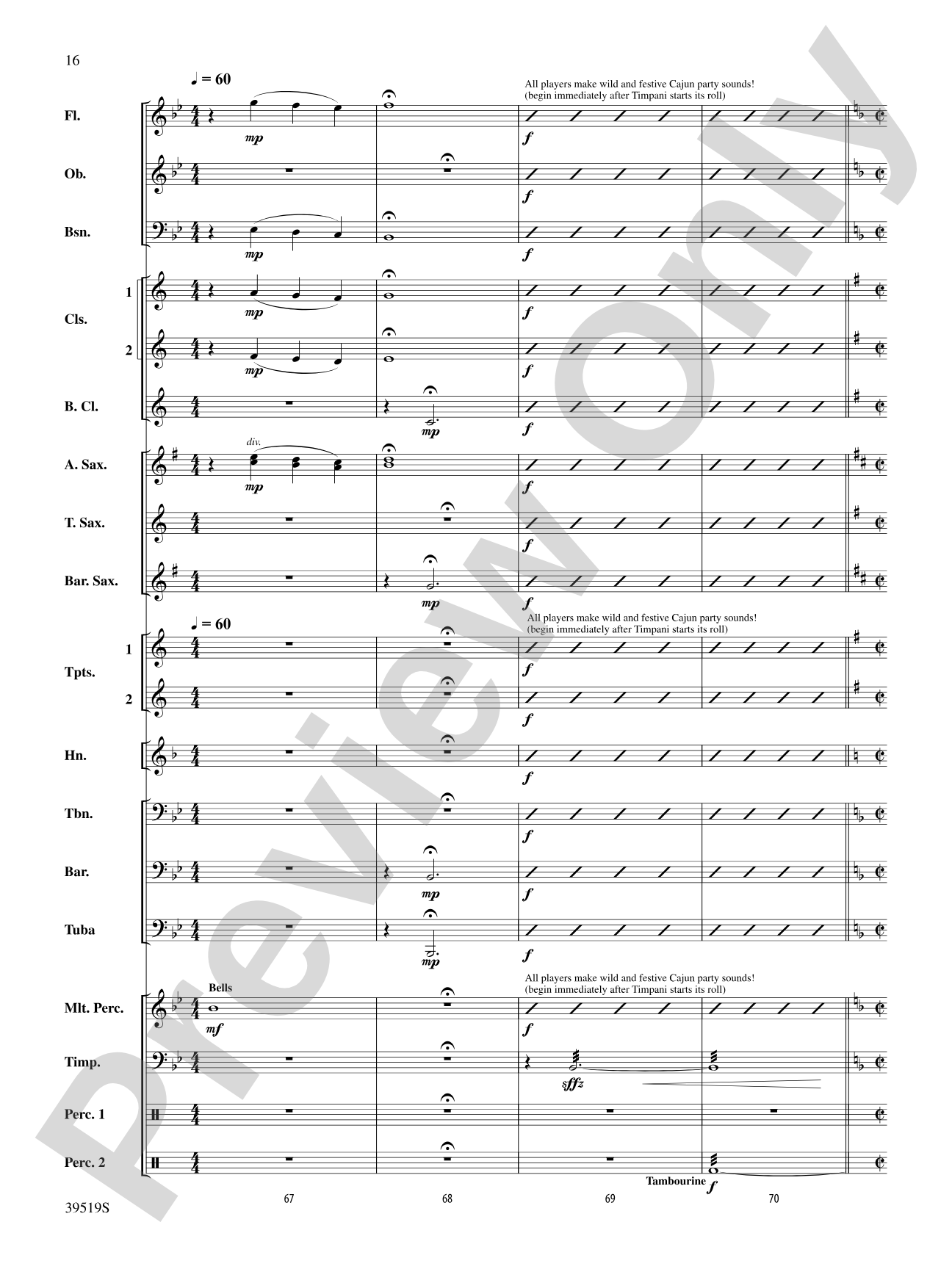 Zydeco Cajun Crawdad Dance: Concert Band Conductor Score & Parts