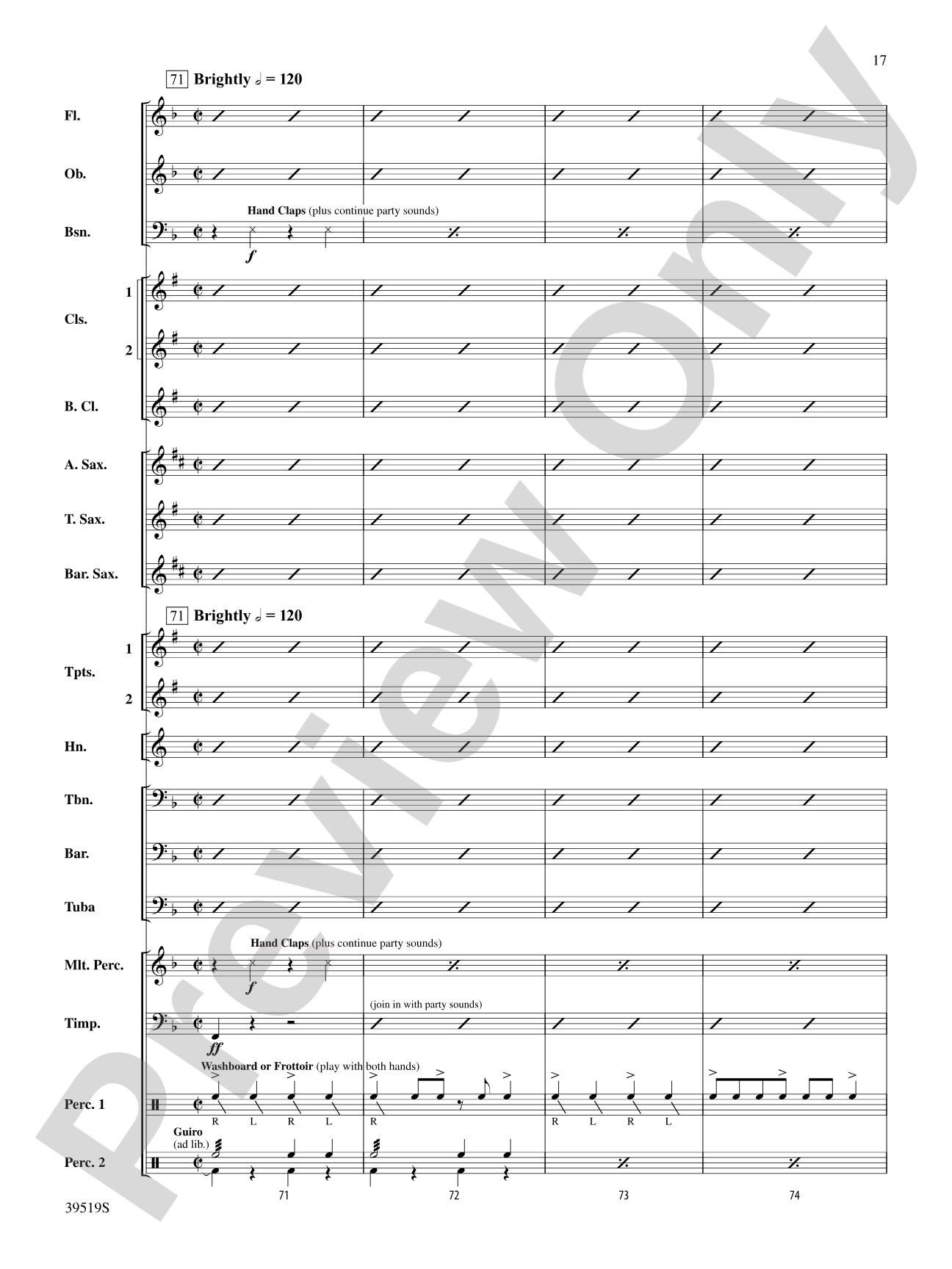 Zydeco Cajun Crawdad Dance: Concert Band Conductor Score & Parts