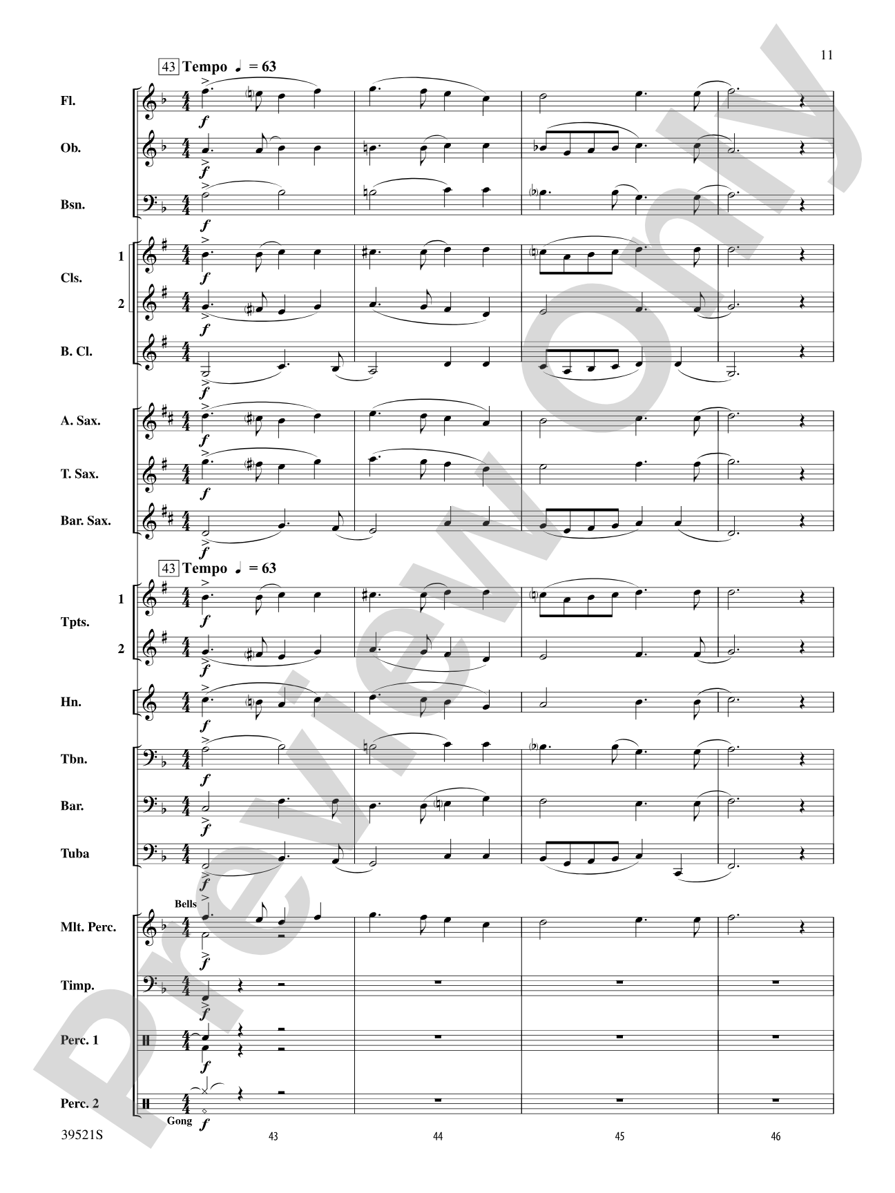 All Through the Night: Concert Band Conductor Score & Parts