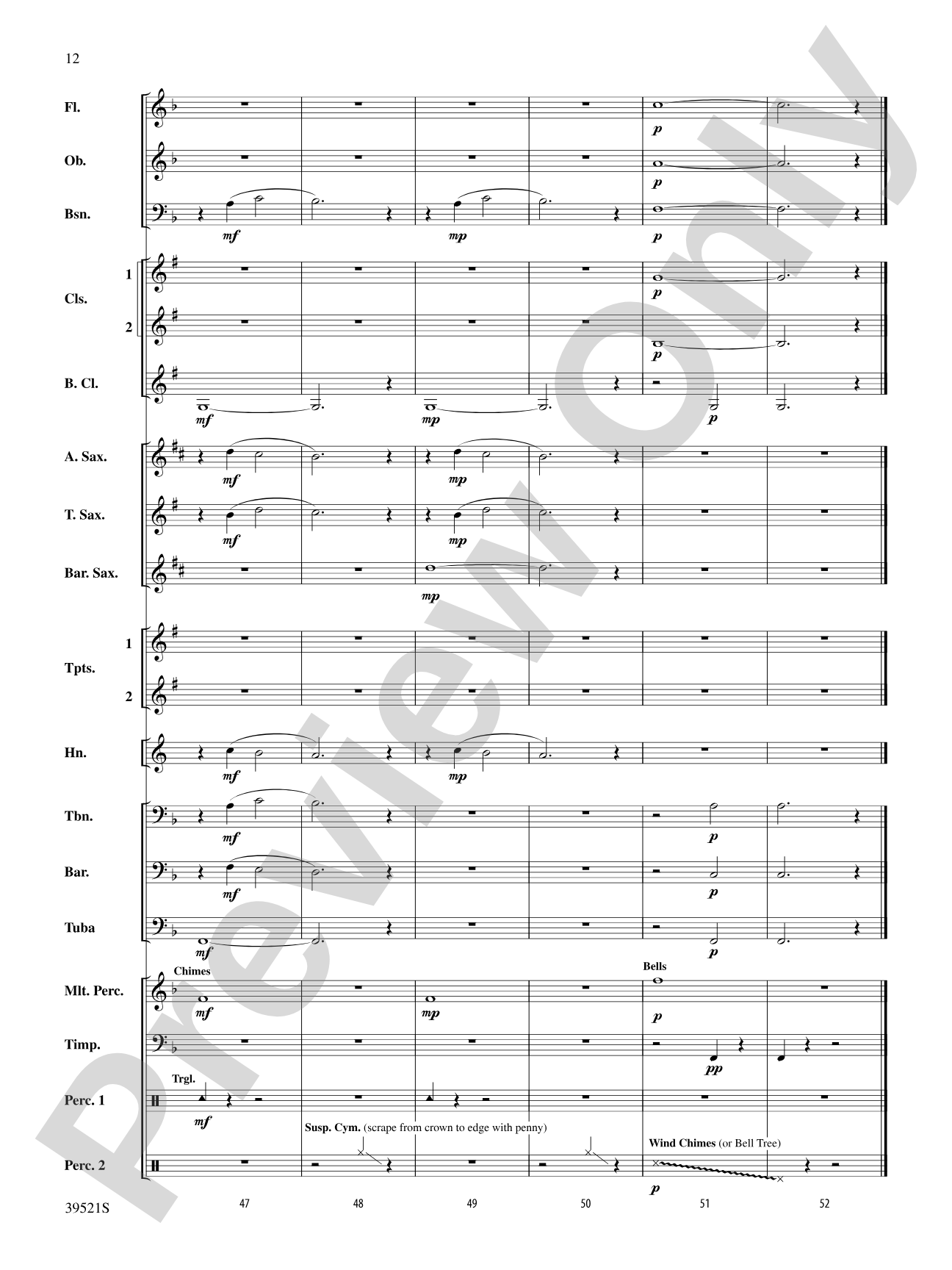 All Through the Night: Concert Band Conductor Score & Parts