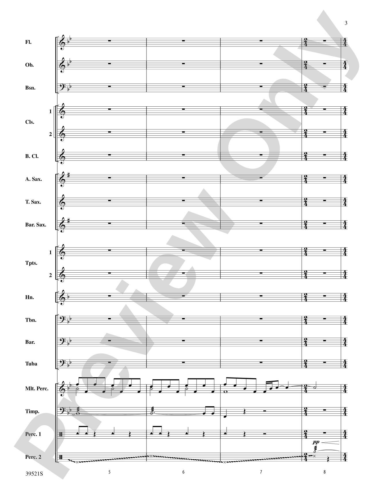 All Through the Night: Concert Band Conductor Score & Parts