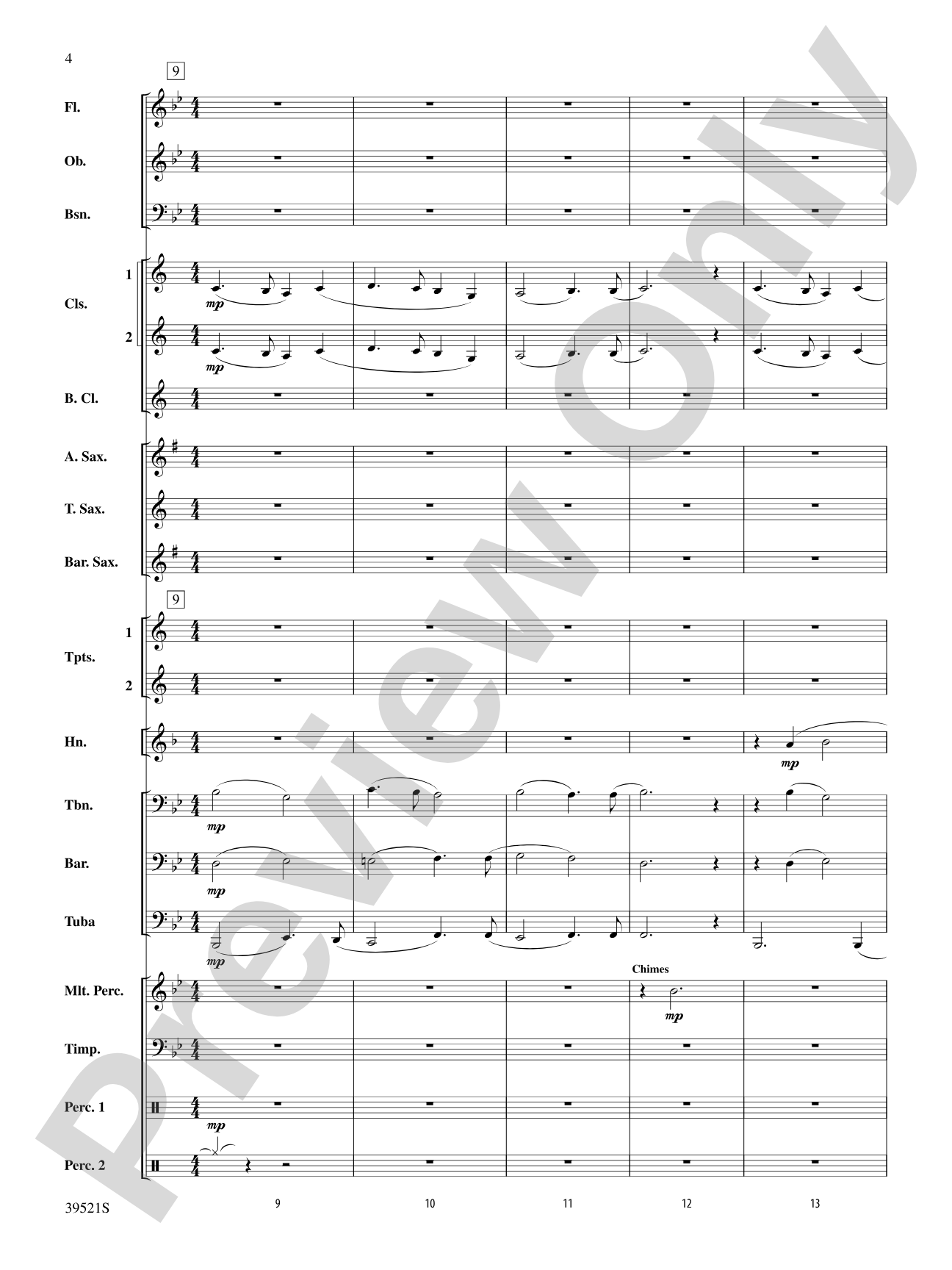 All Through the Night: Concert Band Conductor Score & Parts