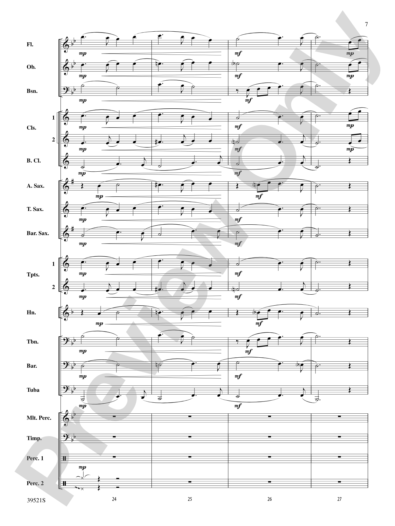 All Through the Night: Concert Band Conductor Score & Parts