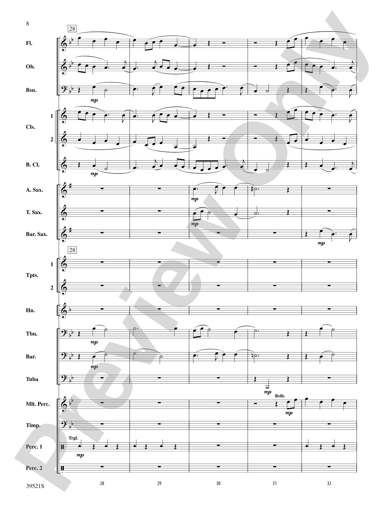 All Through the Night: Concert Band Conductor Score & Parts
