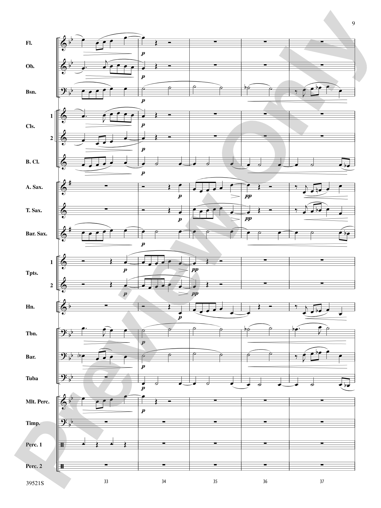 All Through the Night: Concert Band Conductor Score & Parts
