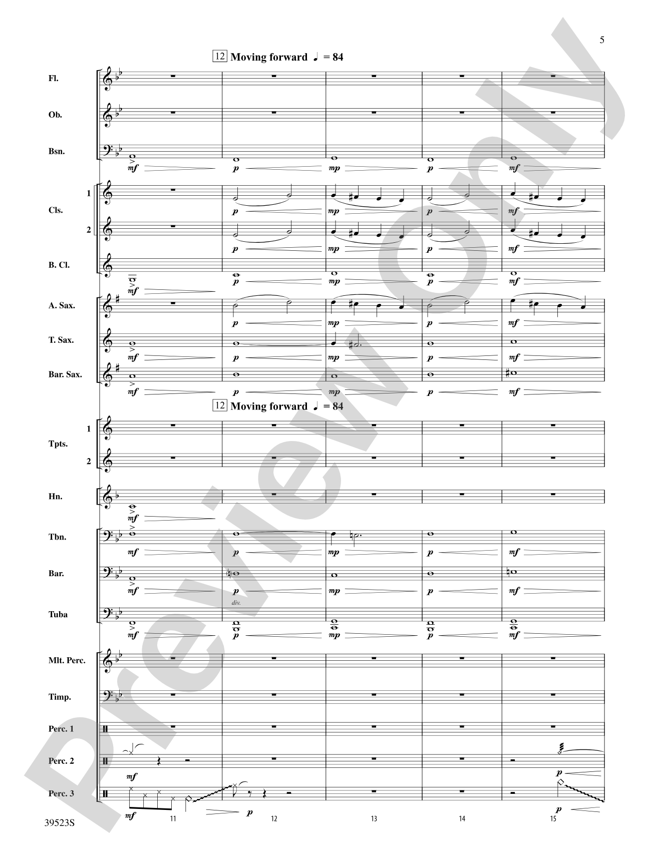 Sailing Onward Until Dawn: Concert Band Conductor Score & Parts