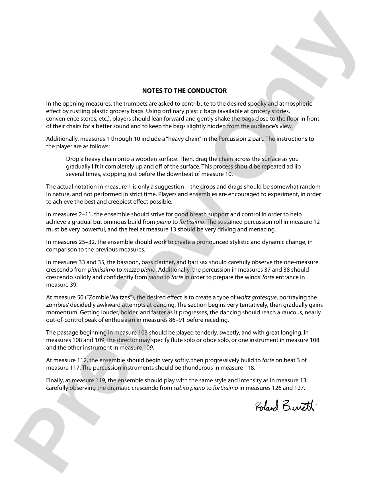 Zombie Dreams: Concert Band Conductor Score & Parts
