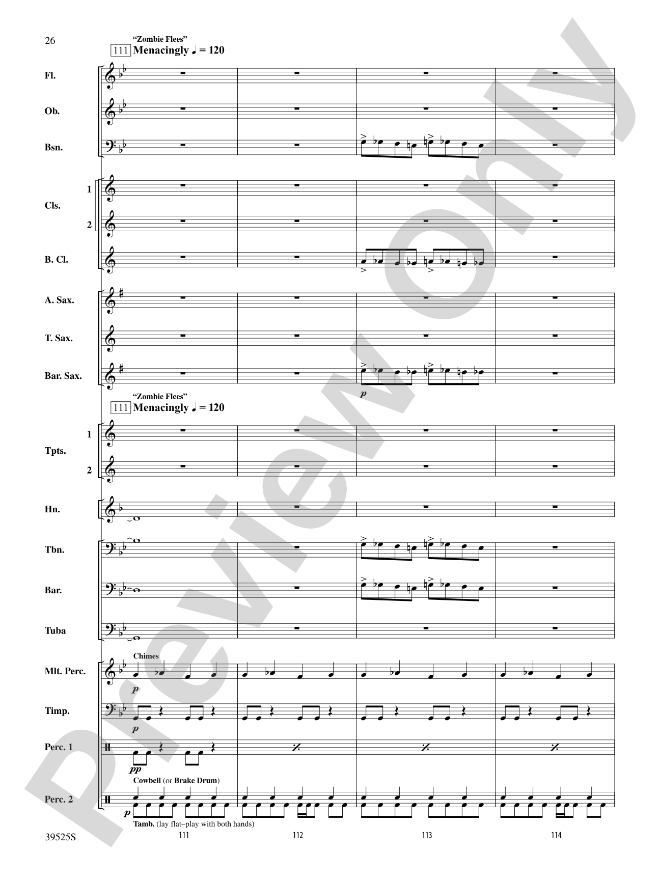 Zombie Dreams: Concert Band Conductor Score & Parts
