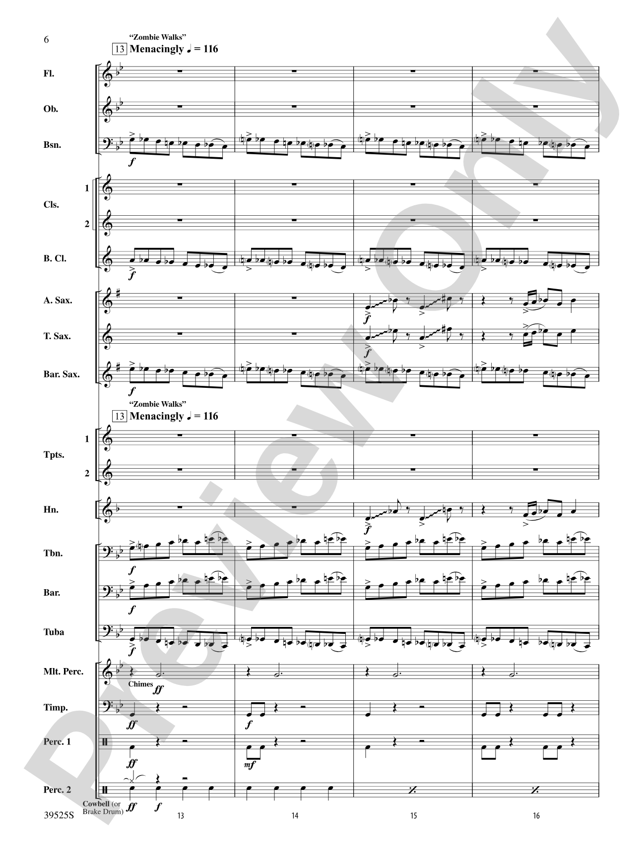Zombie Dreams: Concert Band Conductor Score & Parts