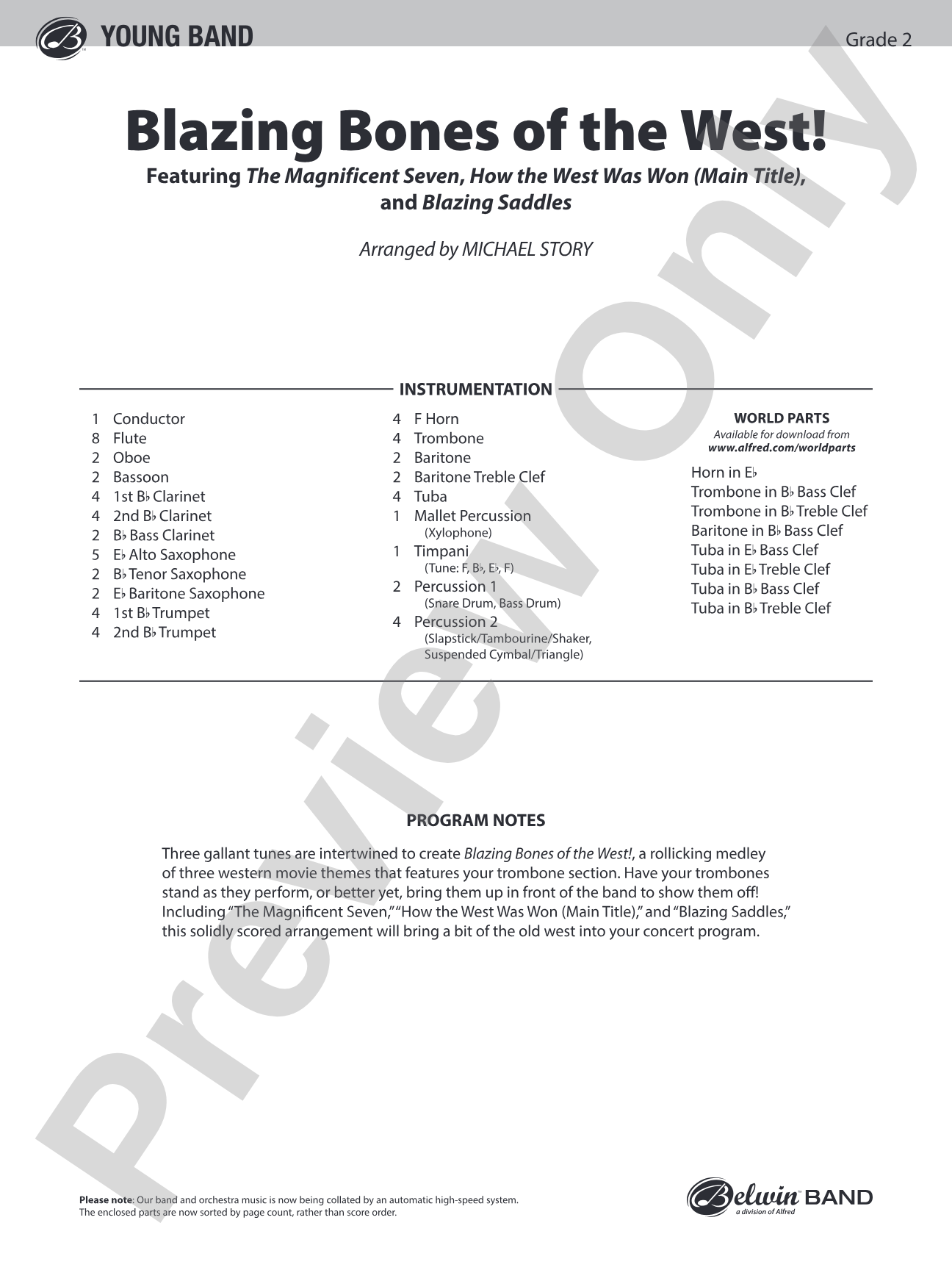 Blazing Bones of the West!: Concert Band Conductor Score & Parts