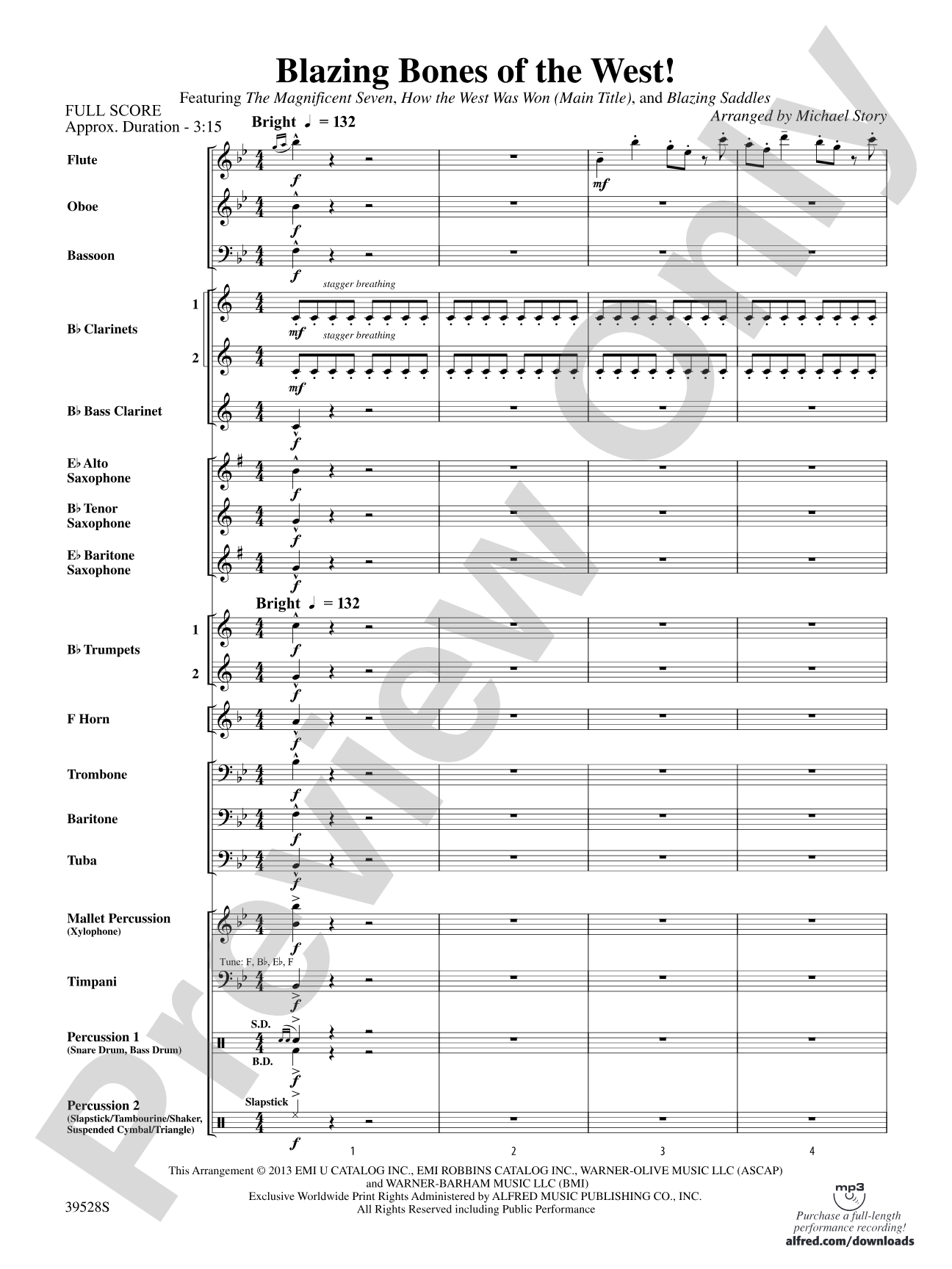 Blazing Bones of the West!: Concert Band Conductor Score & Parts