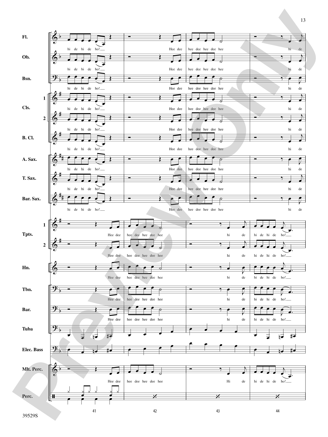 Minnie the Moocher: Concert Band Conductor Score & Parts