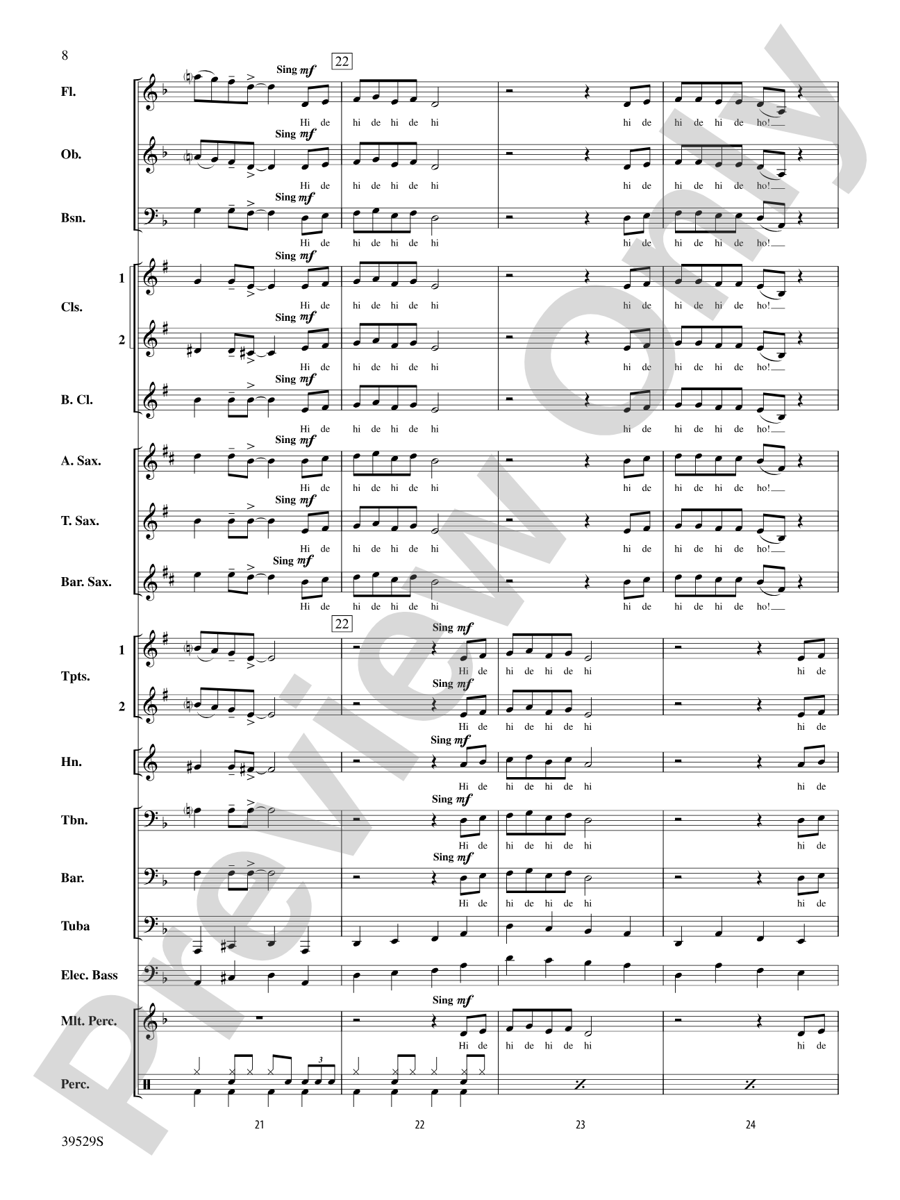Minnie the Moocher: Concert Band Conductor Score & Parts