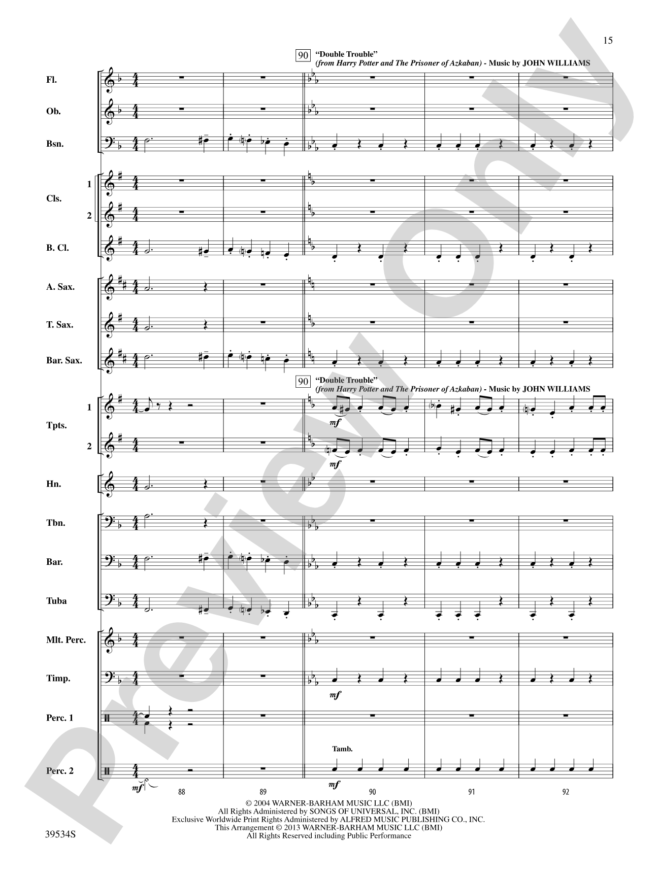 The Magic of Harry Potter: Concert Band Conductor Score & Parts