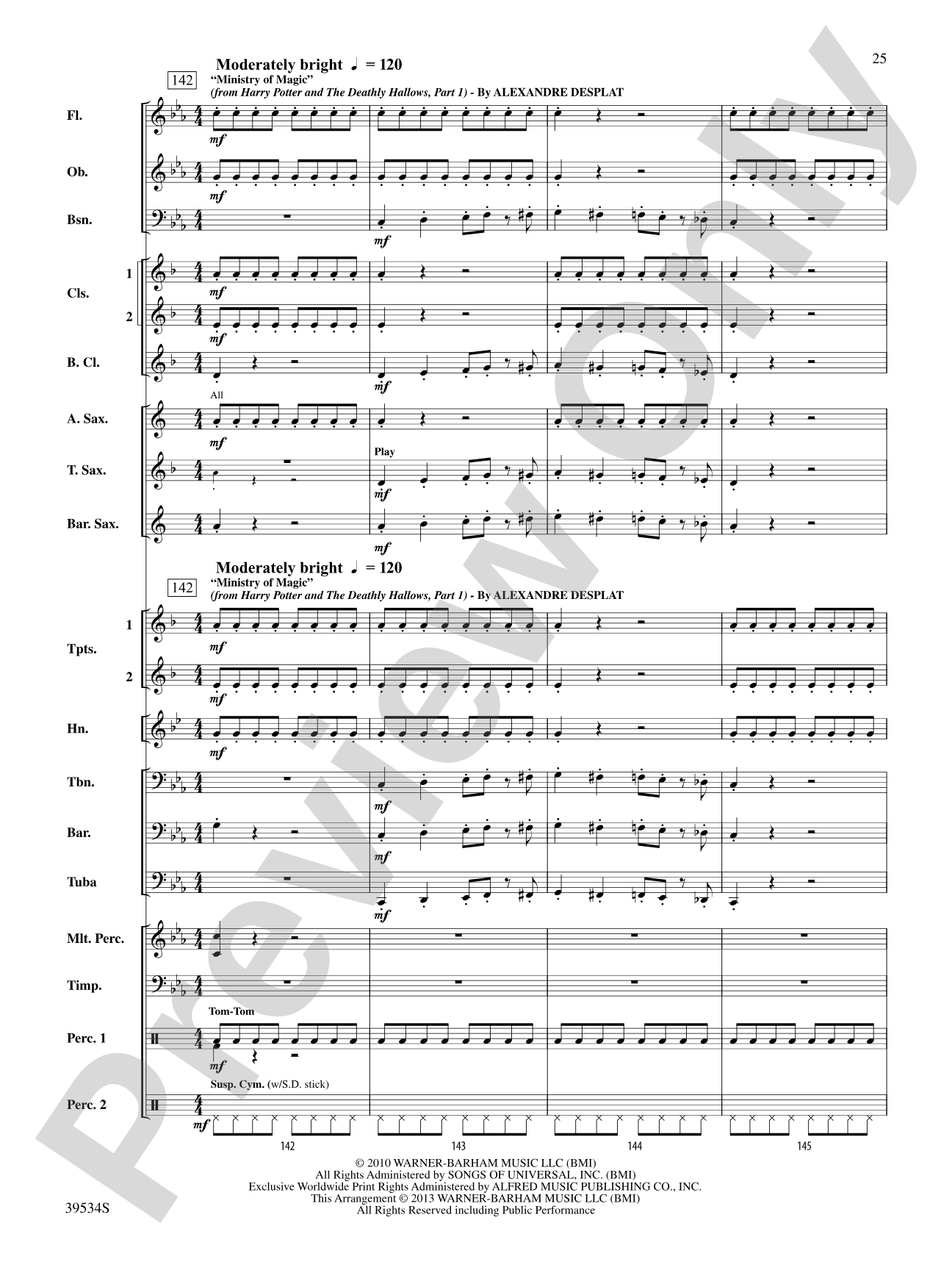 The Magic of Harry Potter: Concert Band Conductor Score & Parts