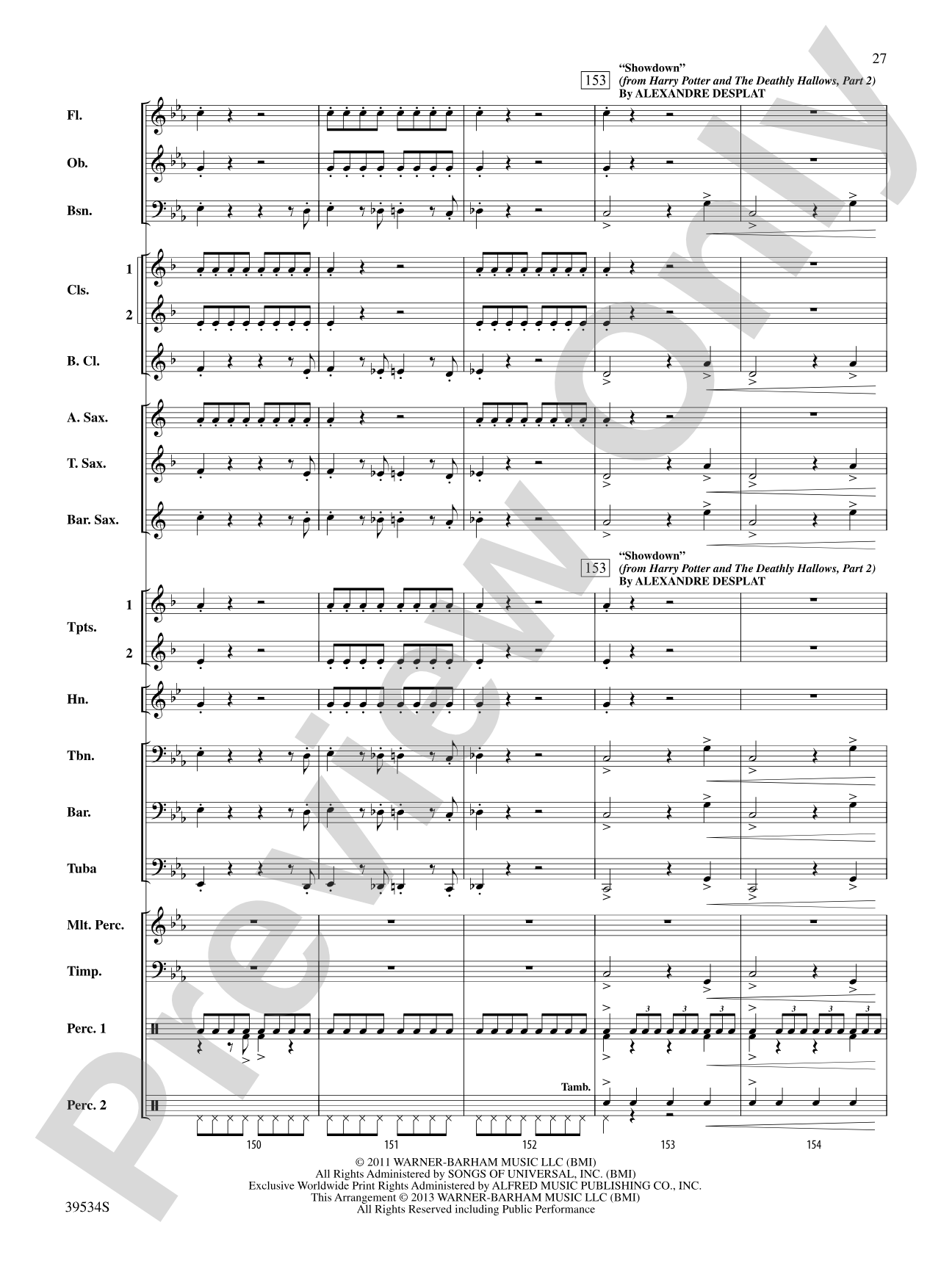 The Magic of Harry Potter: Concert Band Conductor Score & Parts