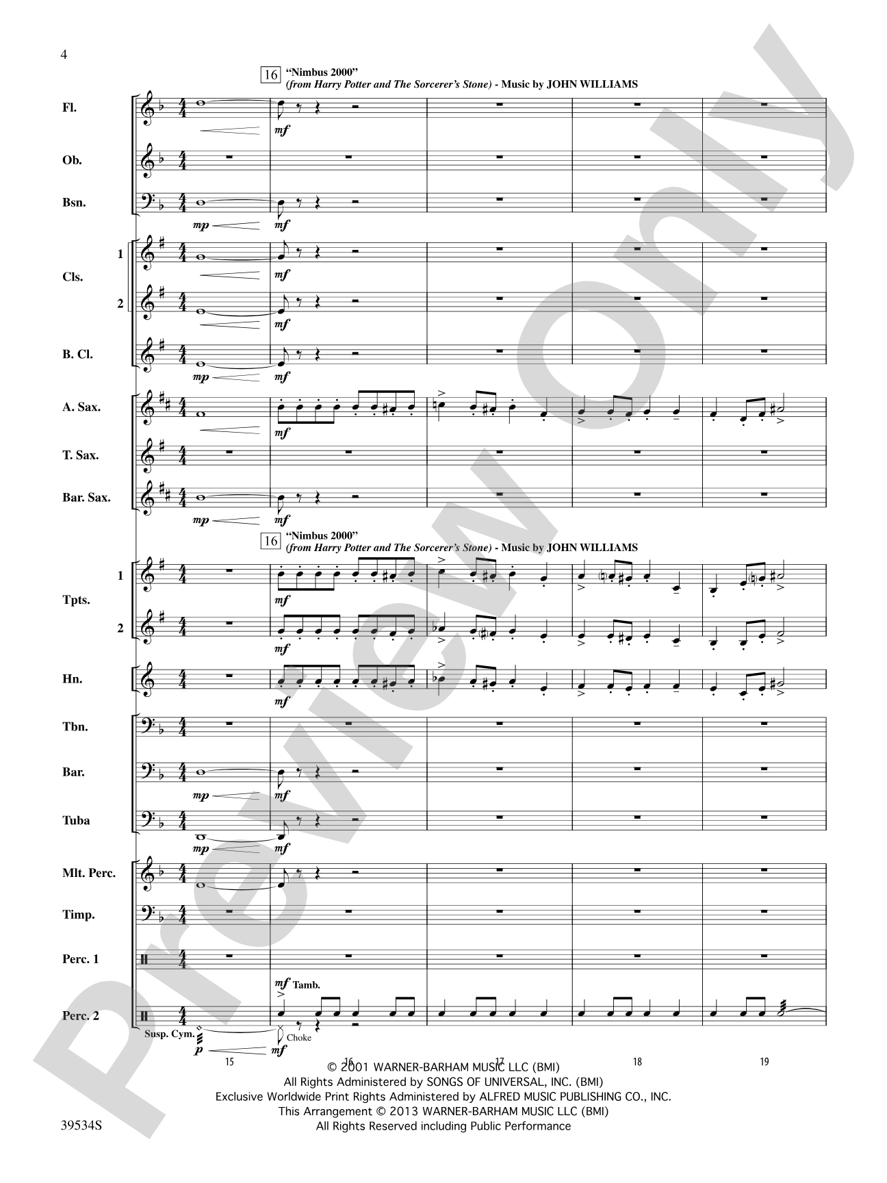 The Magic of Harry Potter: Concert Band Conductor Score & Parts