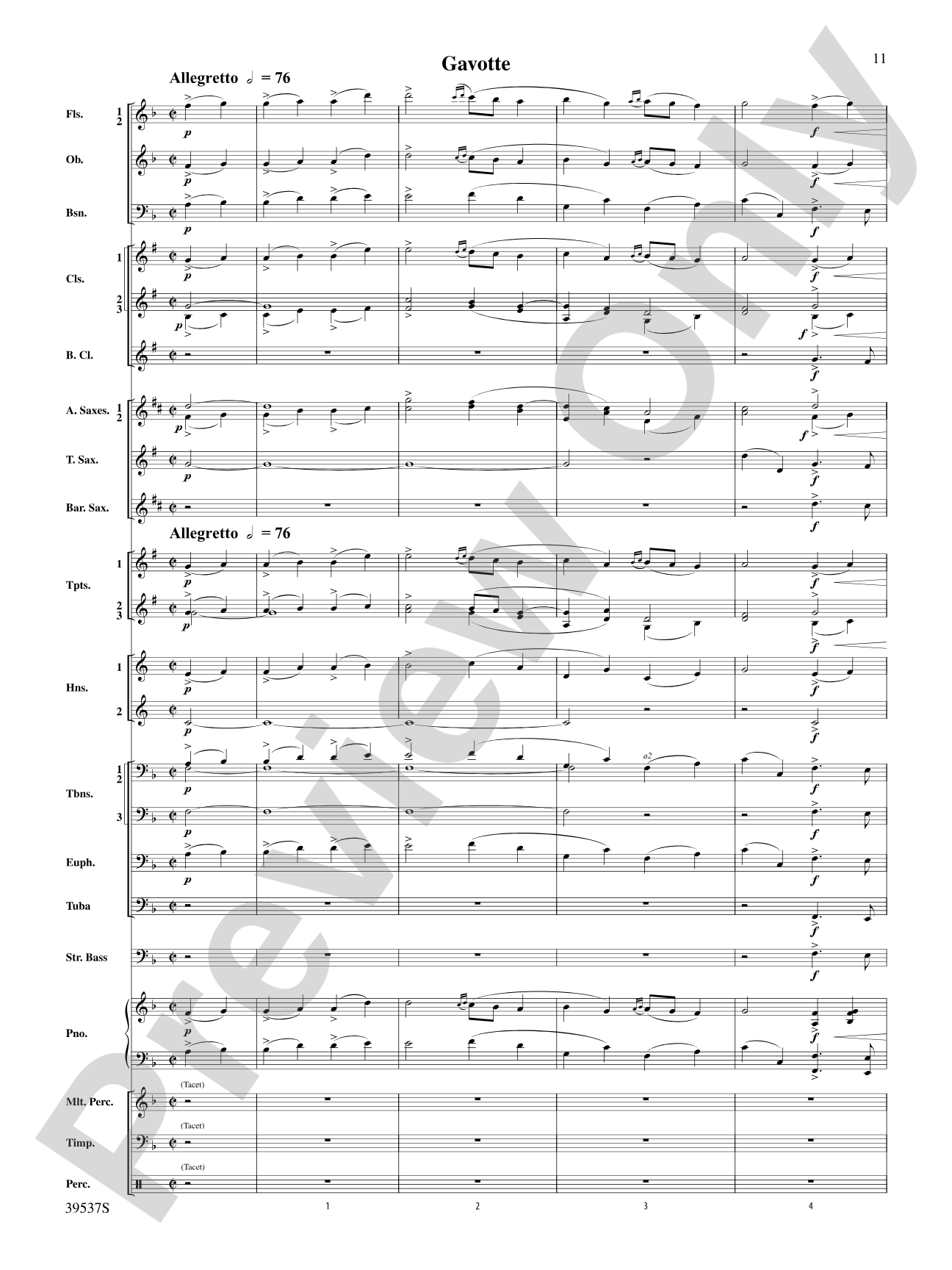 Sarabande & Gavotte (from the Holberg Suite, Op. 40): Concert Band Conductor Score & Parts
