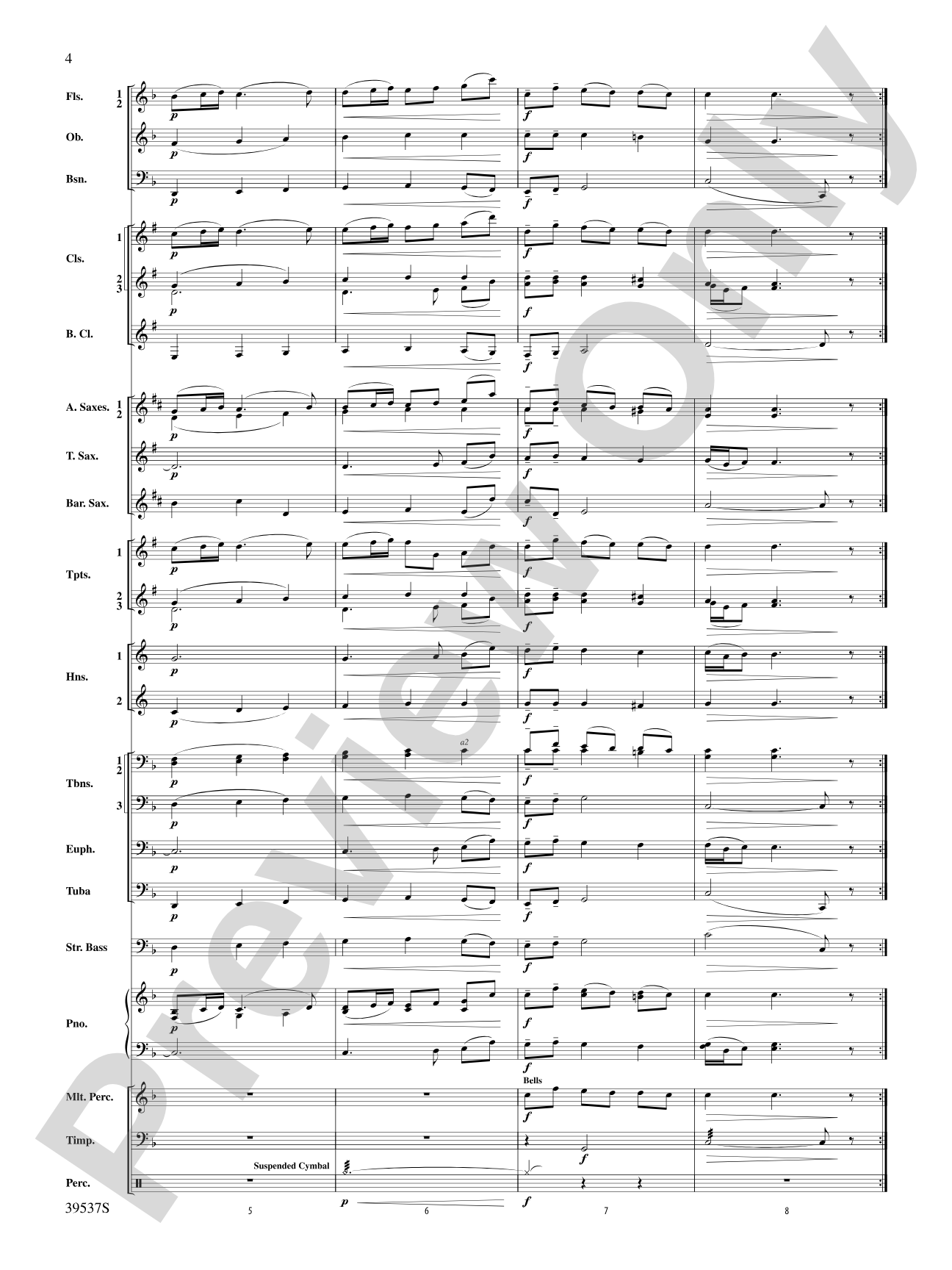 Sarabande & Gavotte (from the Holberg Suite, Op. 40): Concert Band Conductor Score & Parts