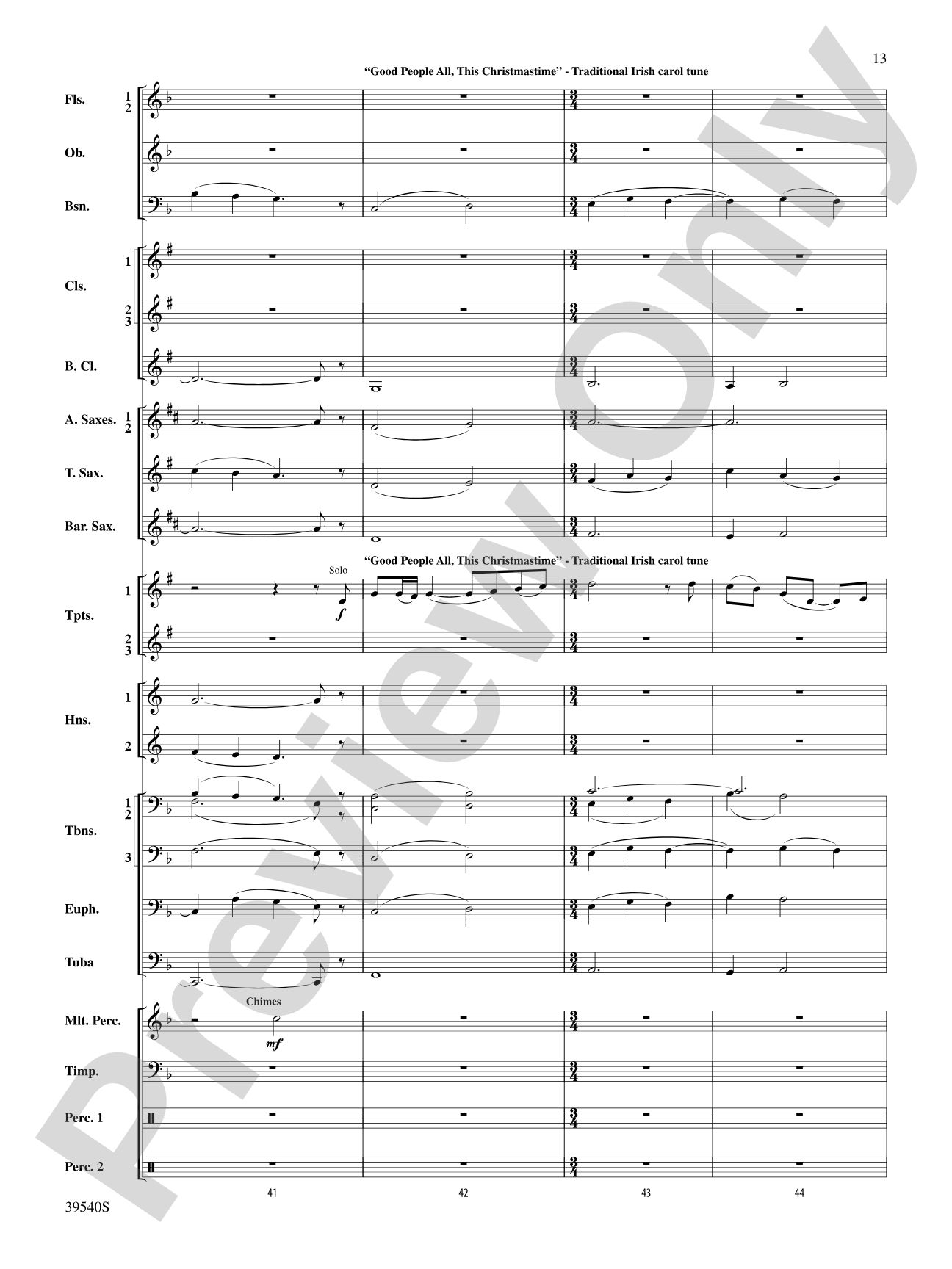 Carols from the British Isles: Concert Band Conductor Score & Parts