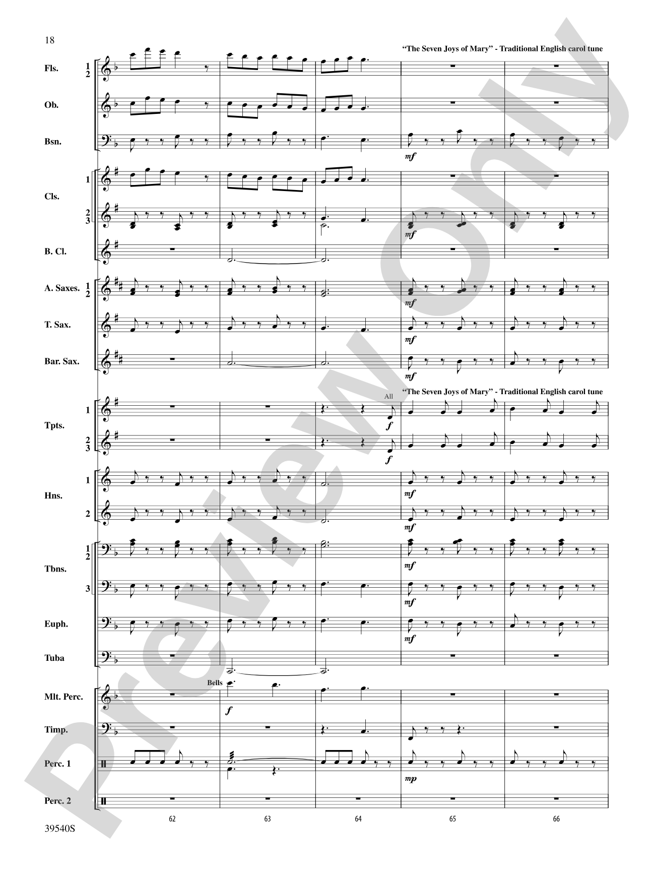 Carols from the British Isles: Concert Band Conductor Score & Parts