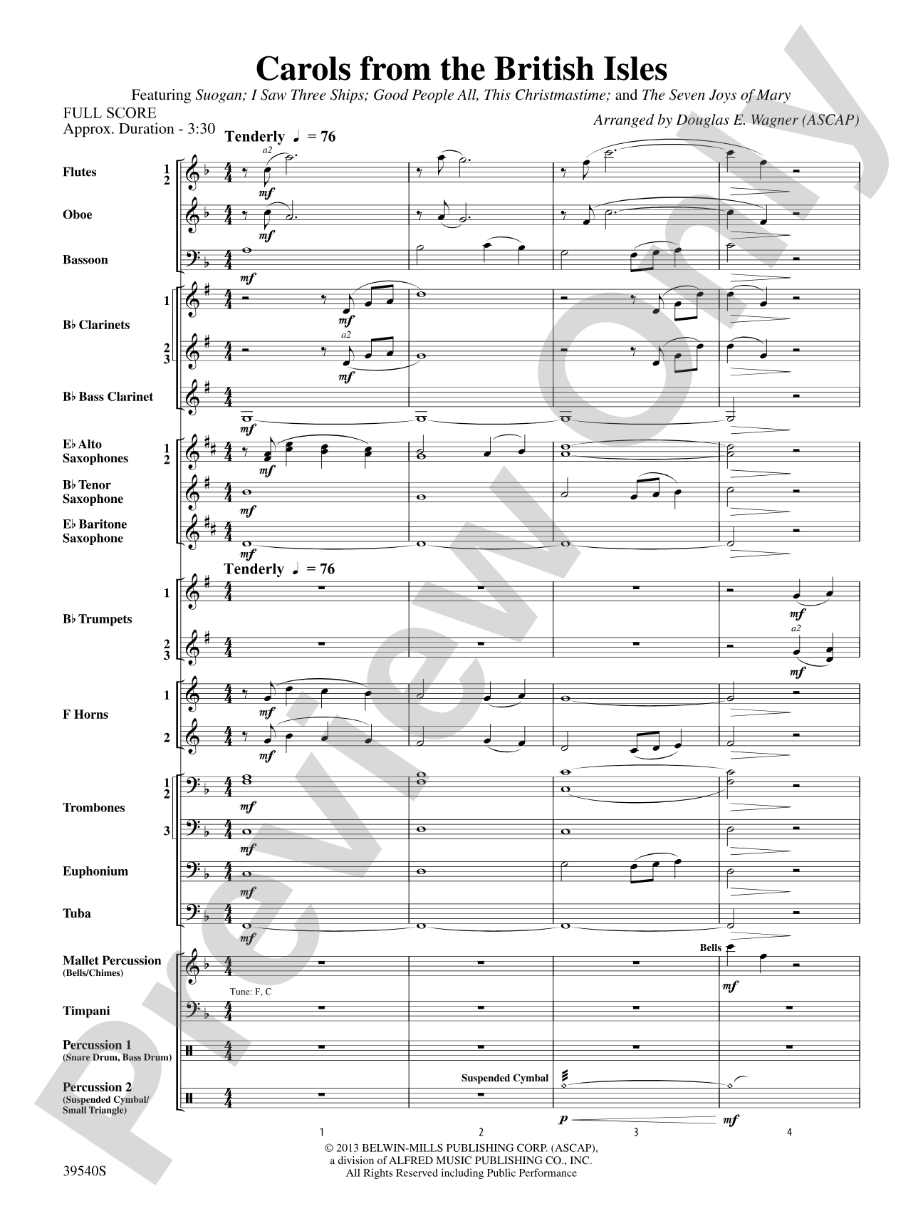 Carols from the British Isles: Concert Band Conductor Score & Parts