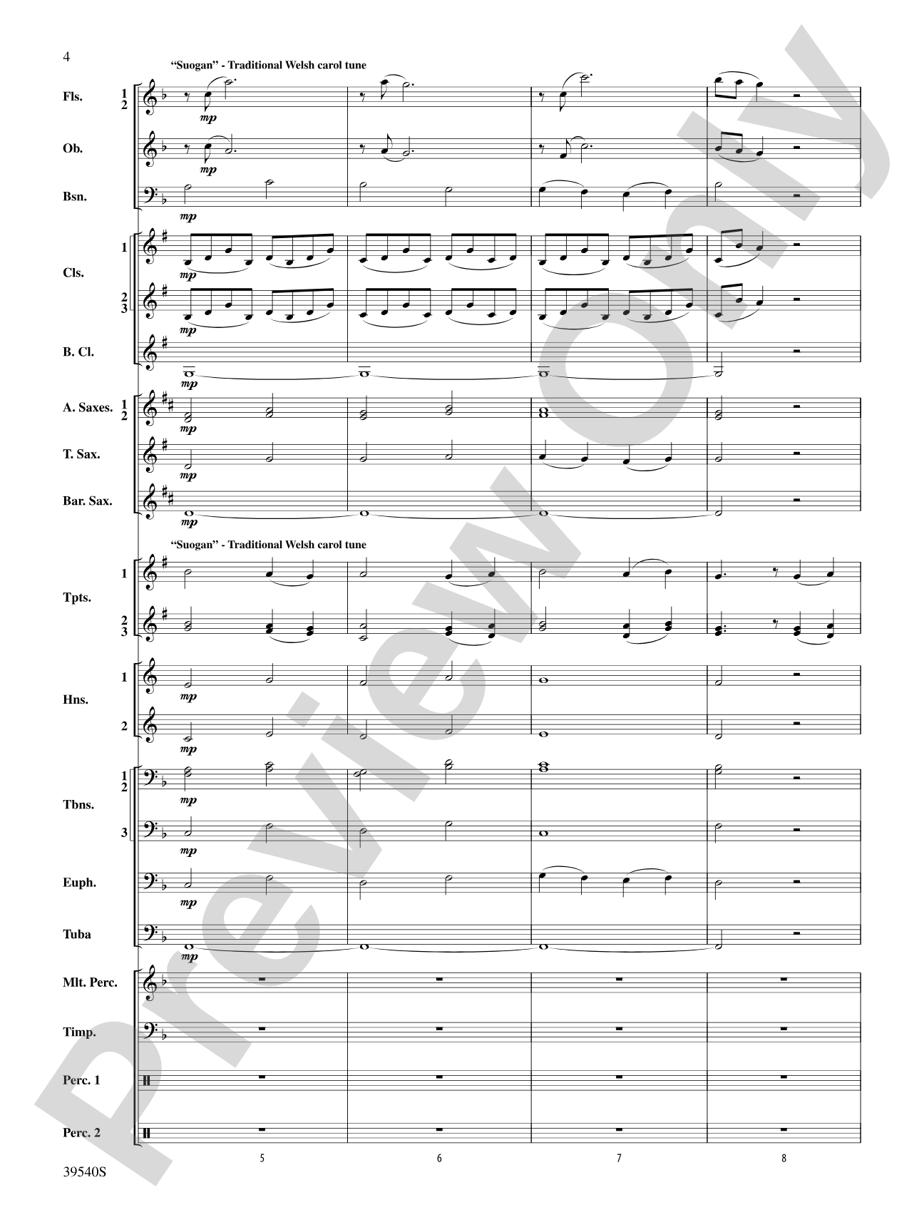 Carols from the British Isles: Concert Band Conductor Score & Parts