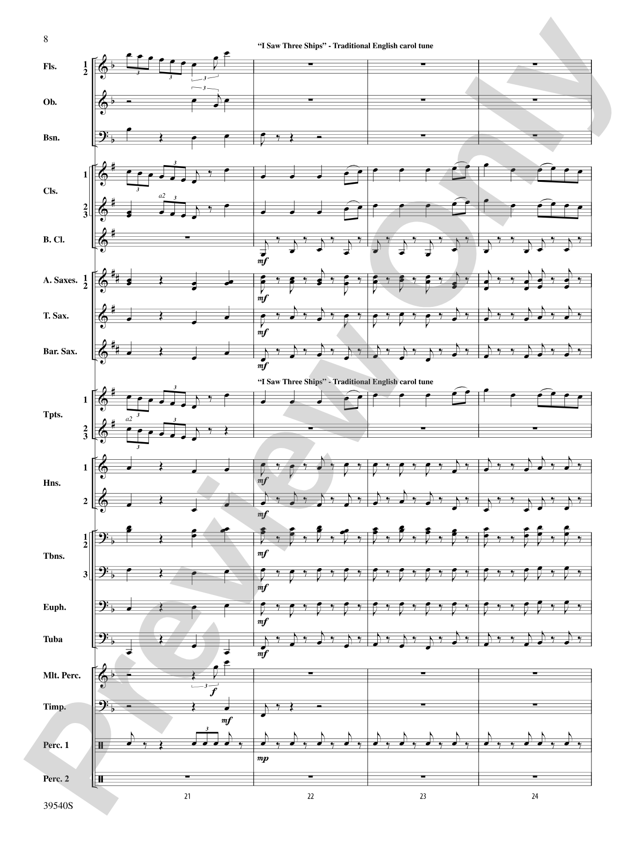 Carols from the British Isles: Concert Band Conductor Score & Parts