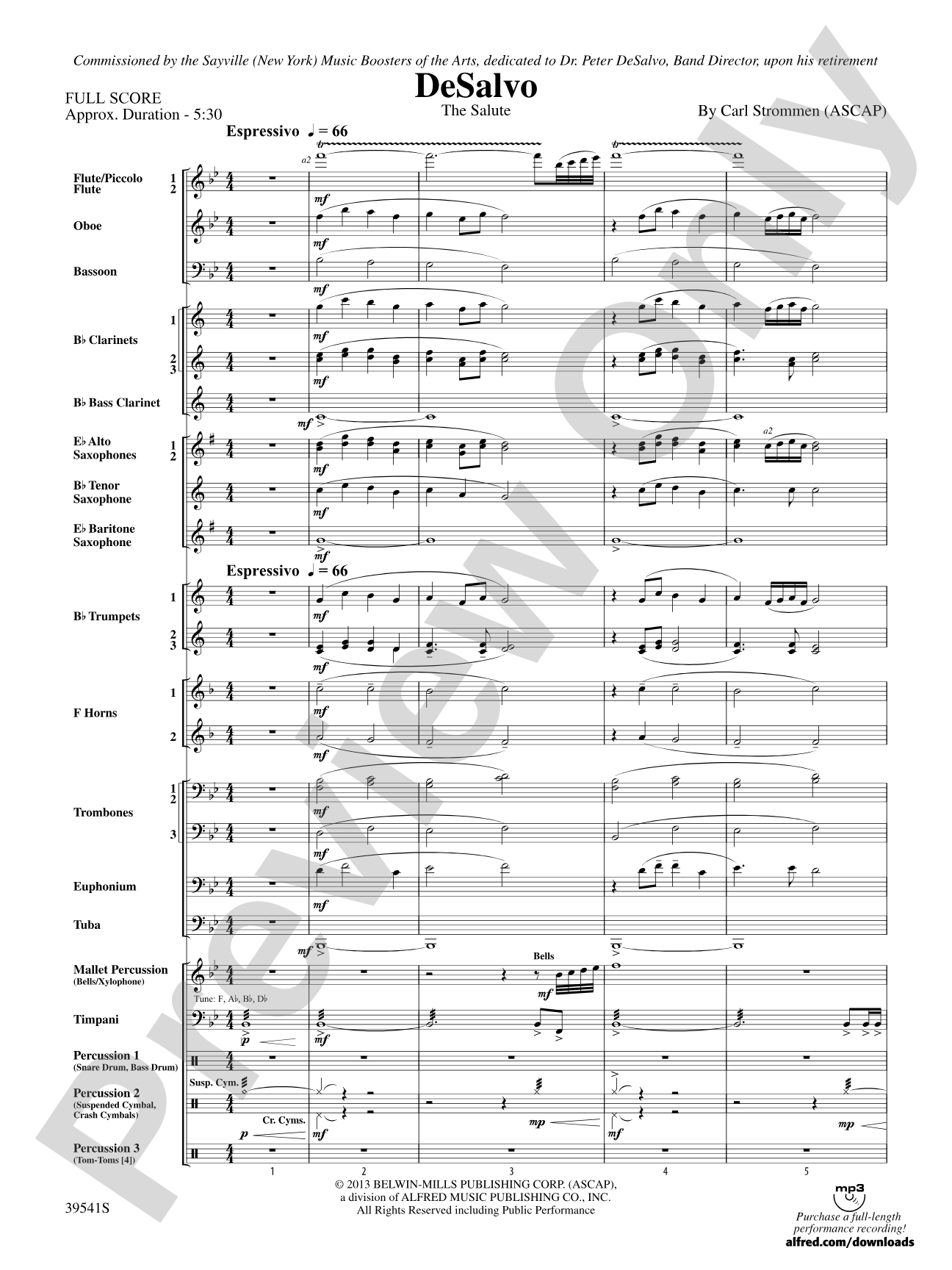 DeSalvo: Concert Band Conductor Score & Parts