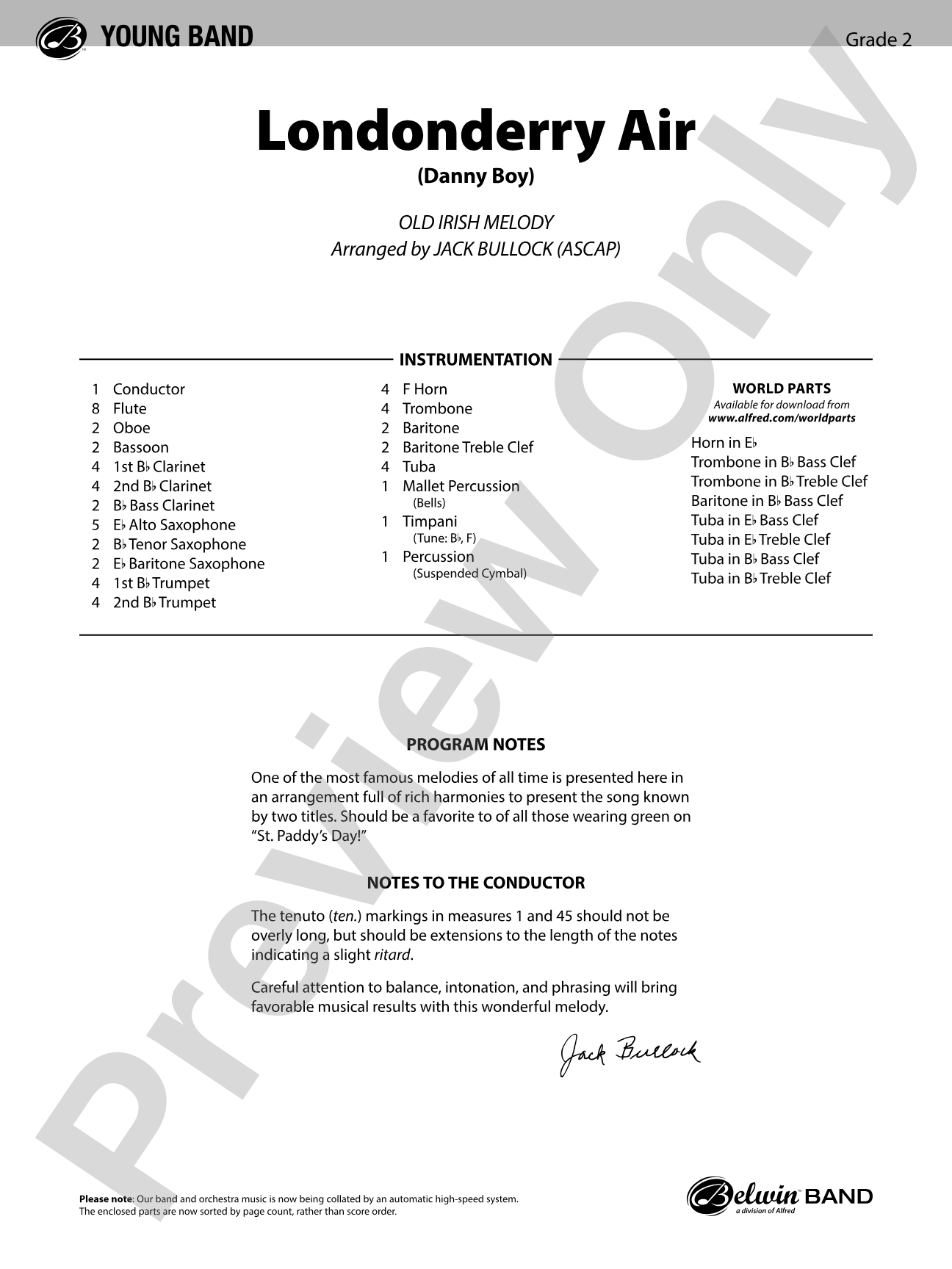 Londonderry Air: Score