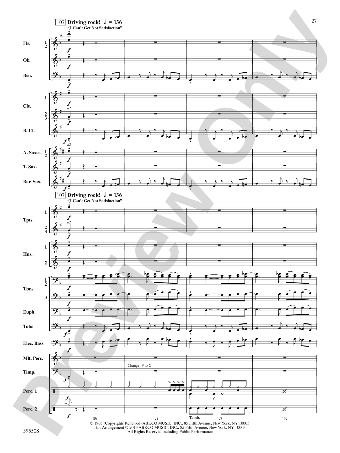 The Rolling Stones on Tour: Concert Band Conductor Score & Parts