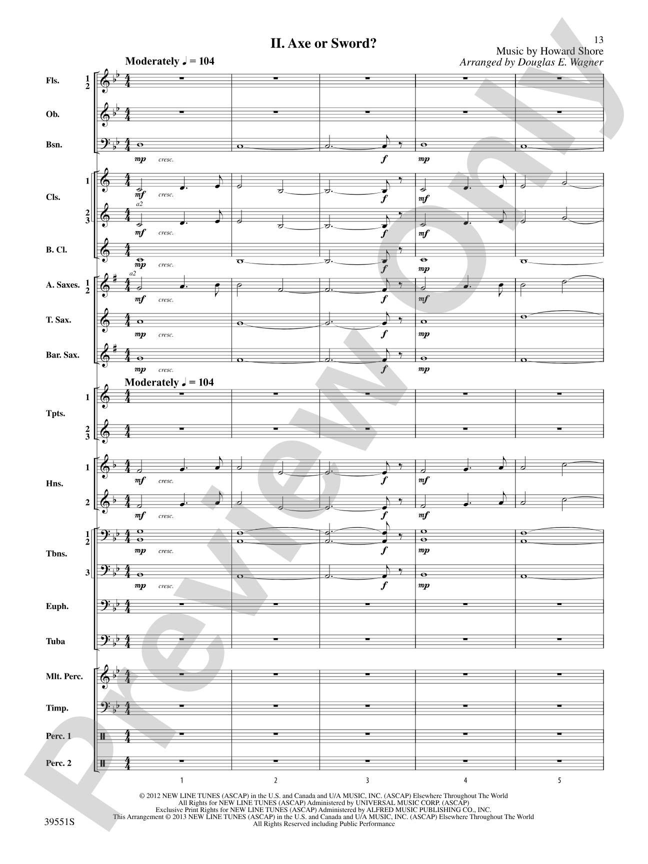 The Hobbit: An Unexpected Journey, Suite from: Concert Band Conductor Score & Parts