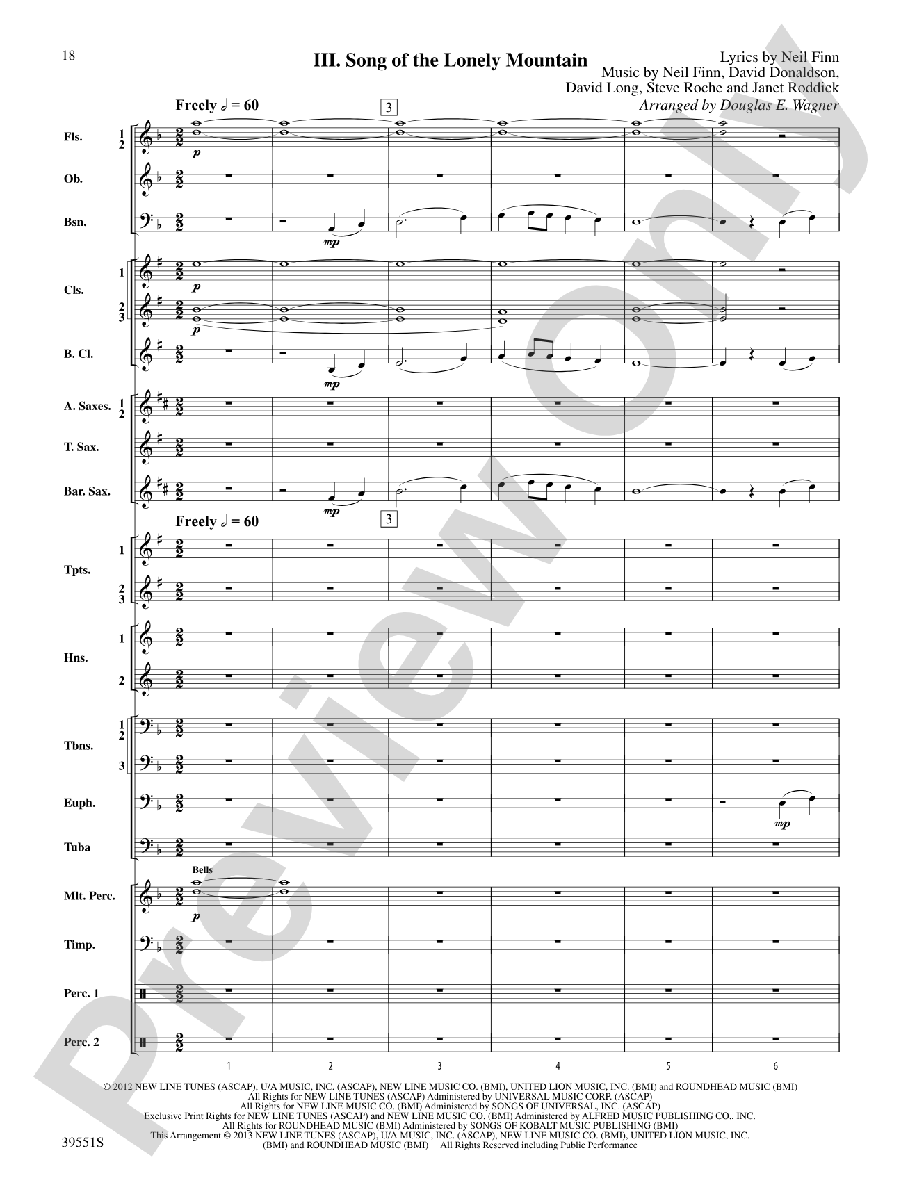 The Hobbit: An Unexpected Journey, Suite from: Concert Band Conductor Score & Parts