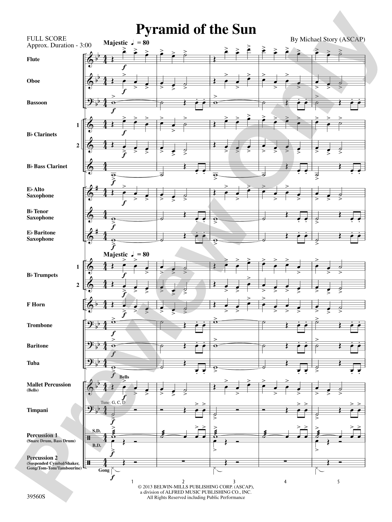 Pyramid of the Sun: Concert Band Conductor Score & Parts