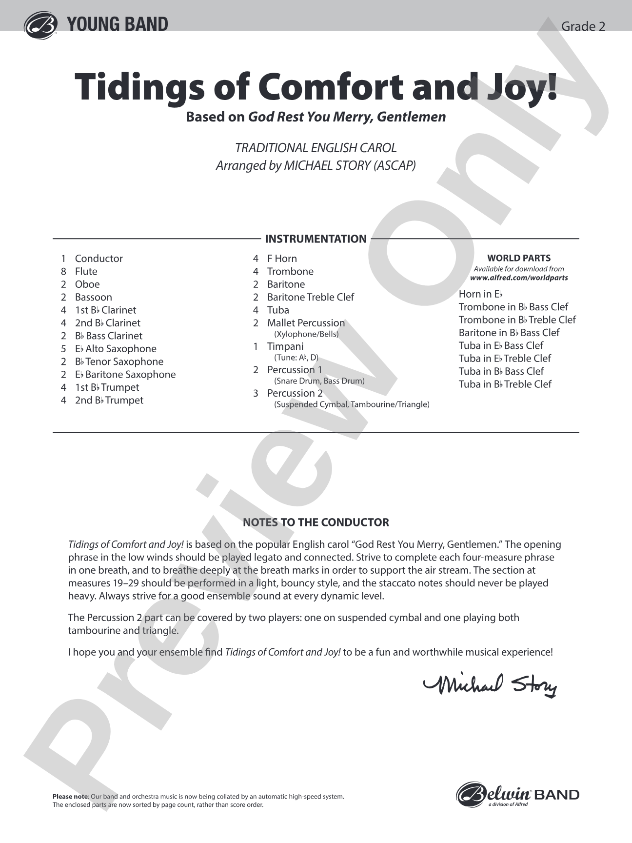 Tidings of Comfort and Joy!: Concert Band Conductor Score & Parts