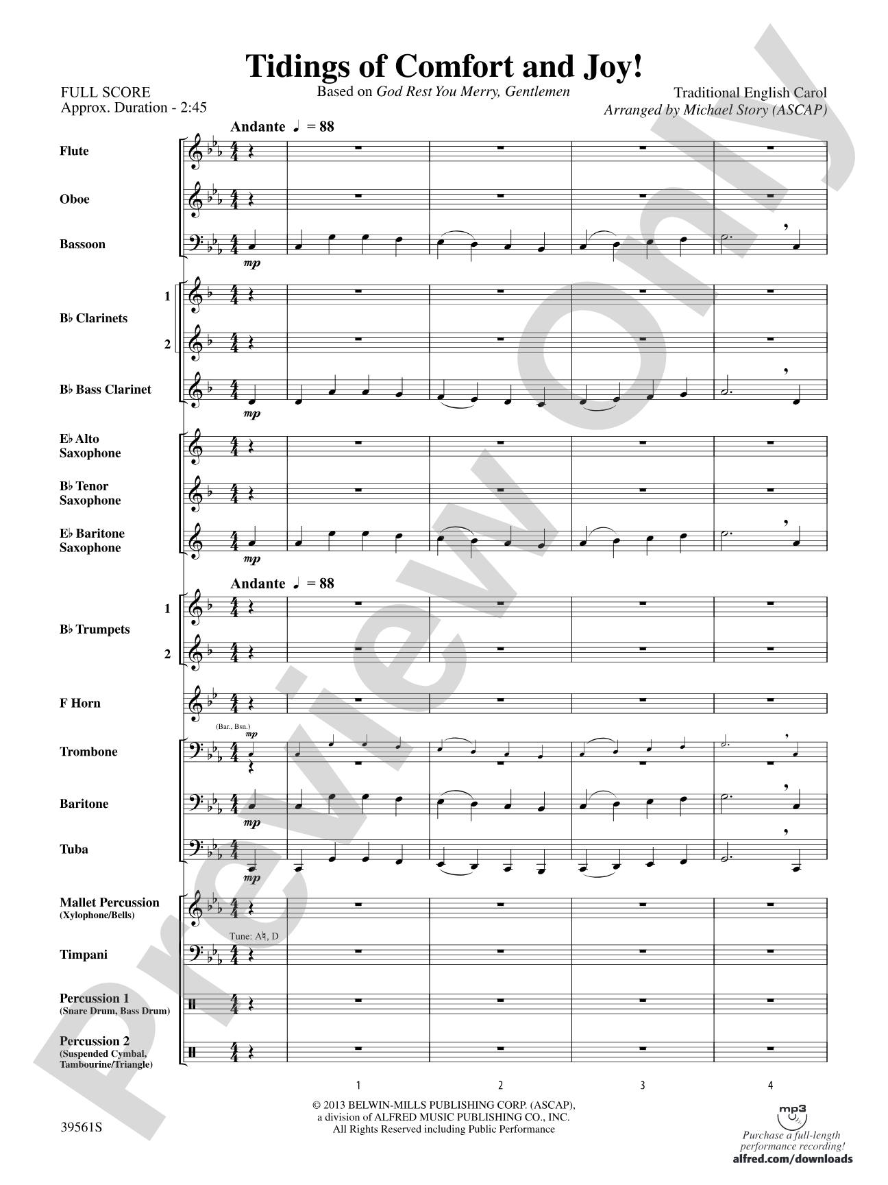Tidings of Comfort and Joy!: Concert Band Conductor Score & Parts