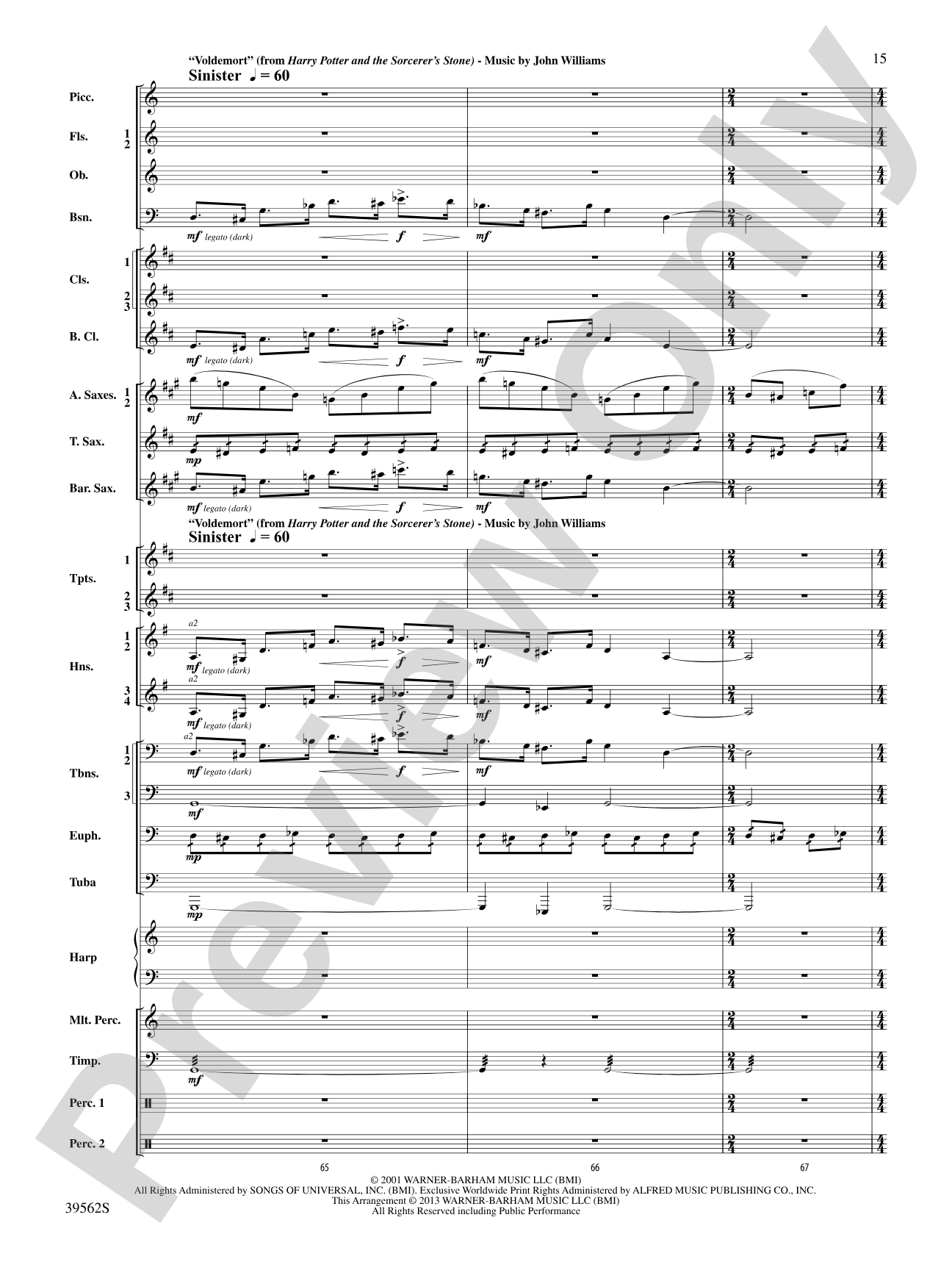 The Complete Harry Potter: Concert Band Conductor Score & Parts