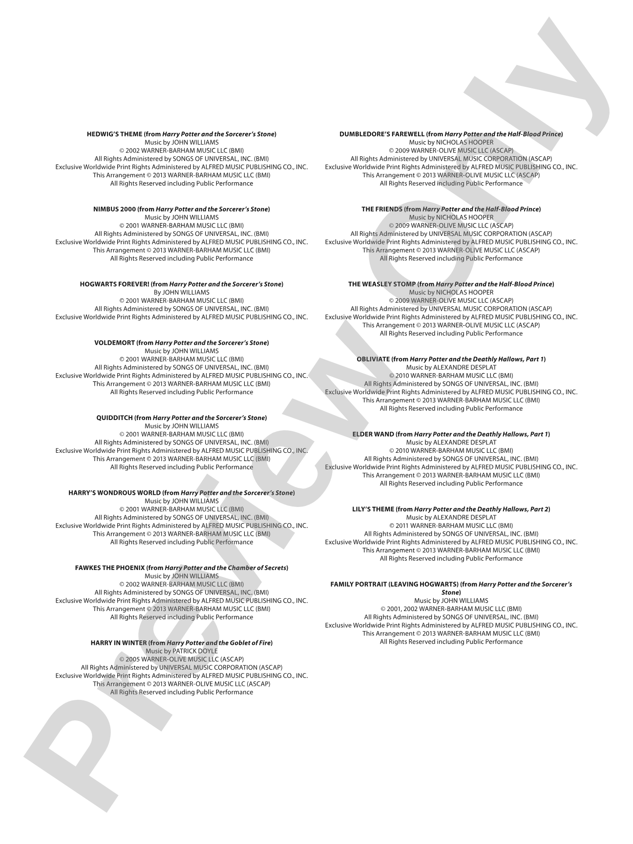 The Complete Harry Potter: Concert Band Conductor Score & Parts