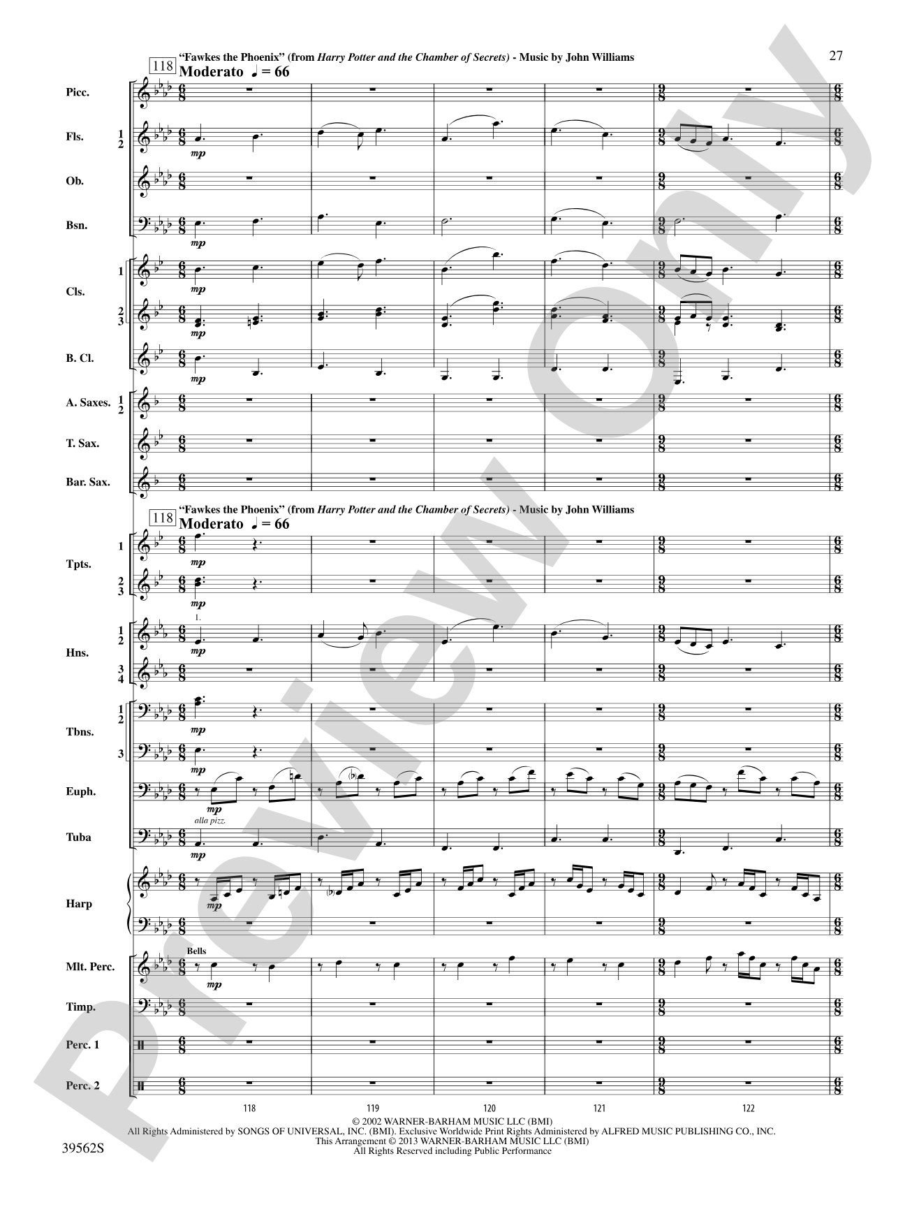 The Complete Harry Potter: Concert Band Conductor Score & Parts