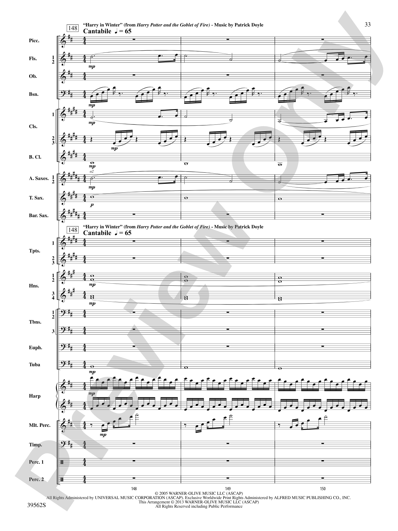 The Complete Harry Potter: Concert Band Conductor Score & Parts